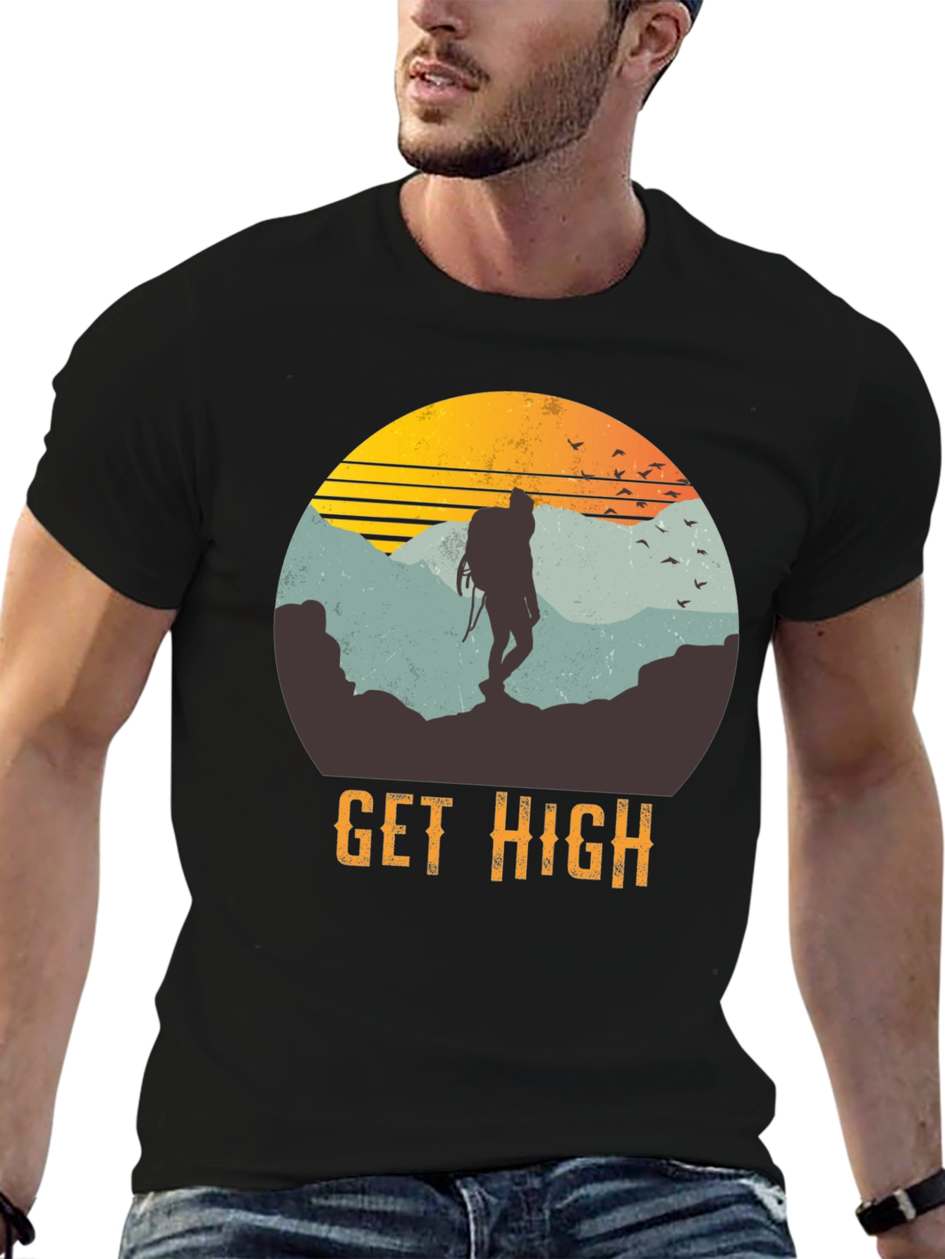 Get High Hiking T-Shirt - Adventure & Outdoor
