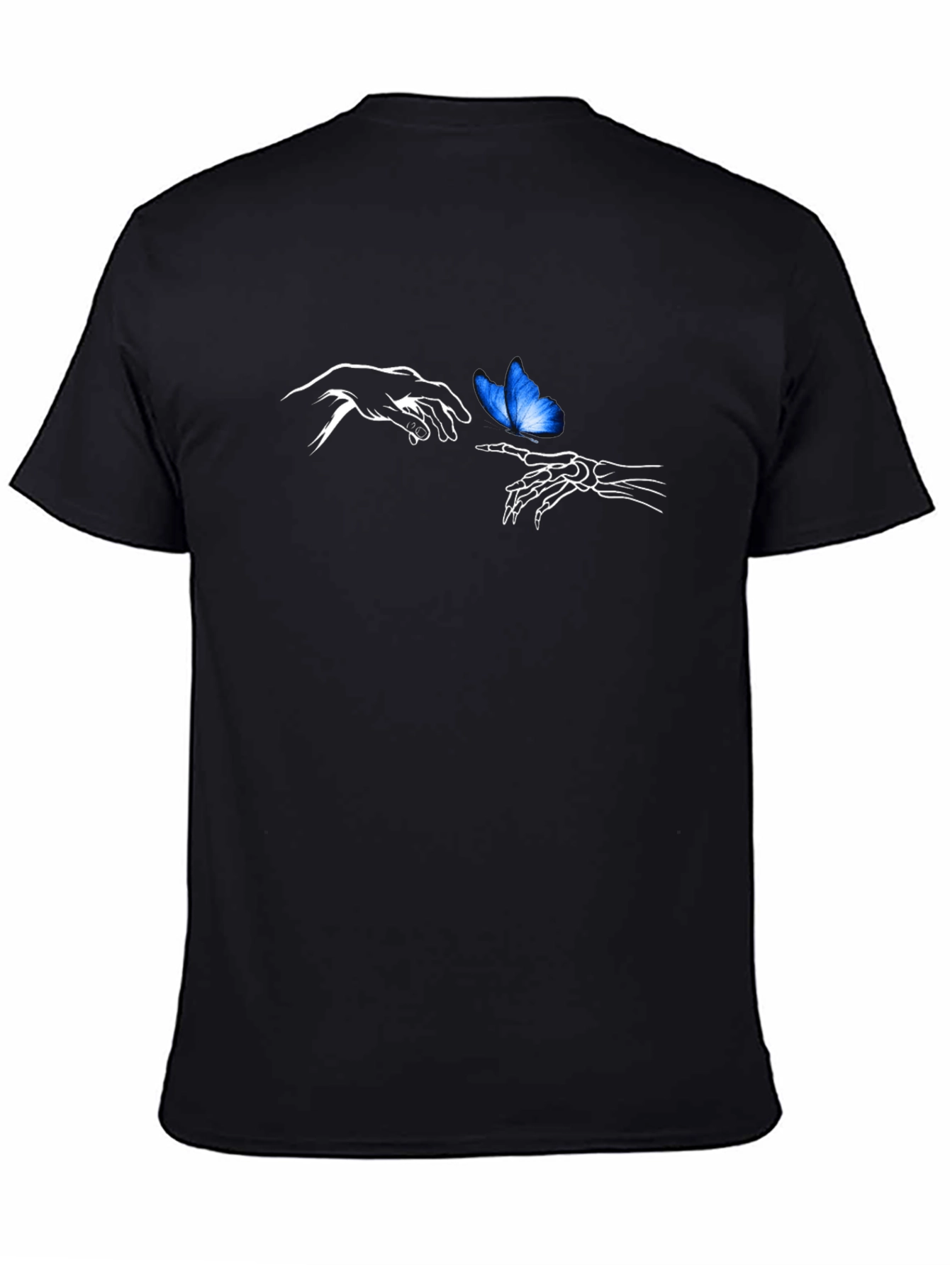 Butterfly Touch Graphic Tee - Black Cotton Casual Shirt