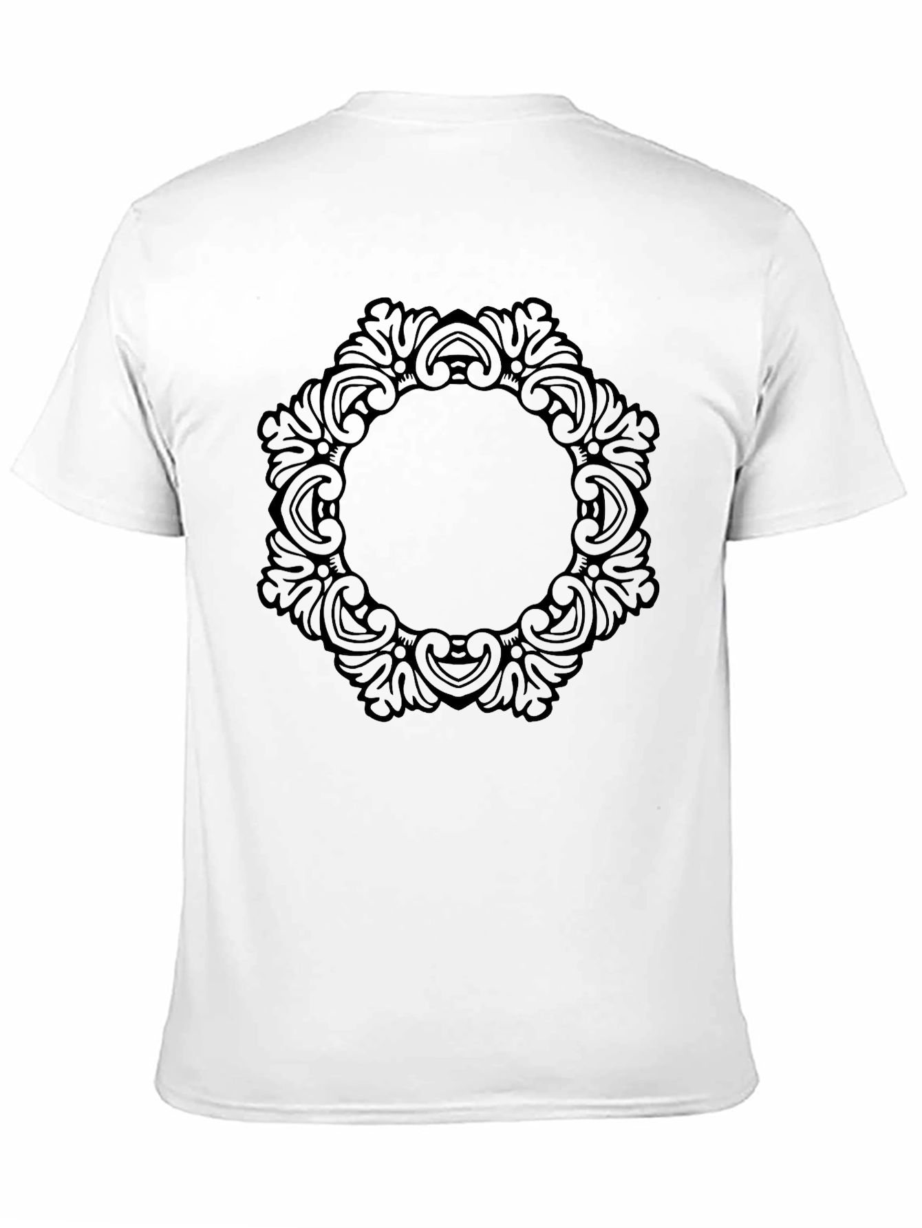 Ornate Circle Design Black T-Shirt