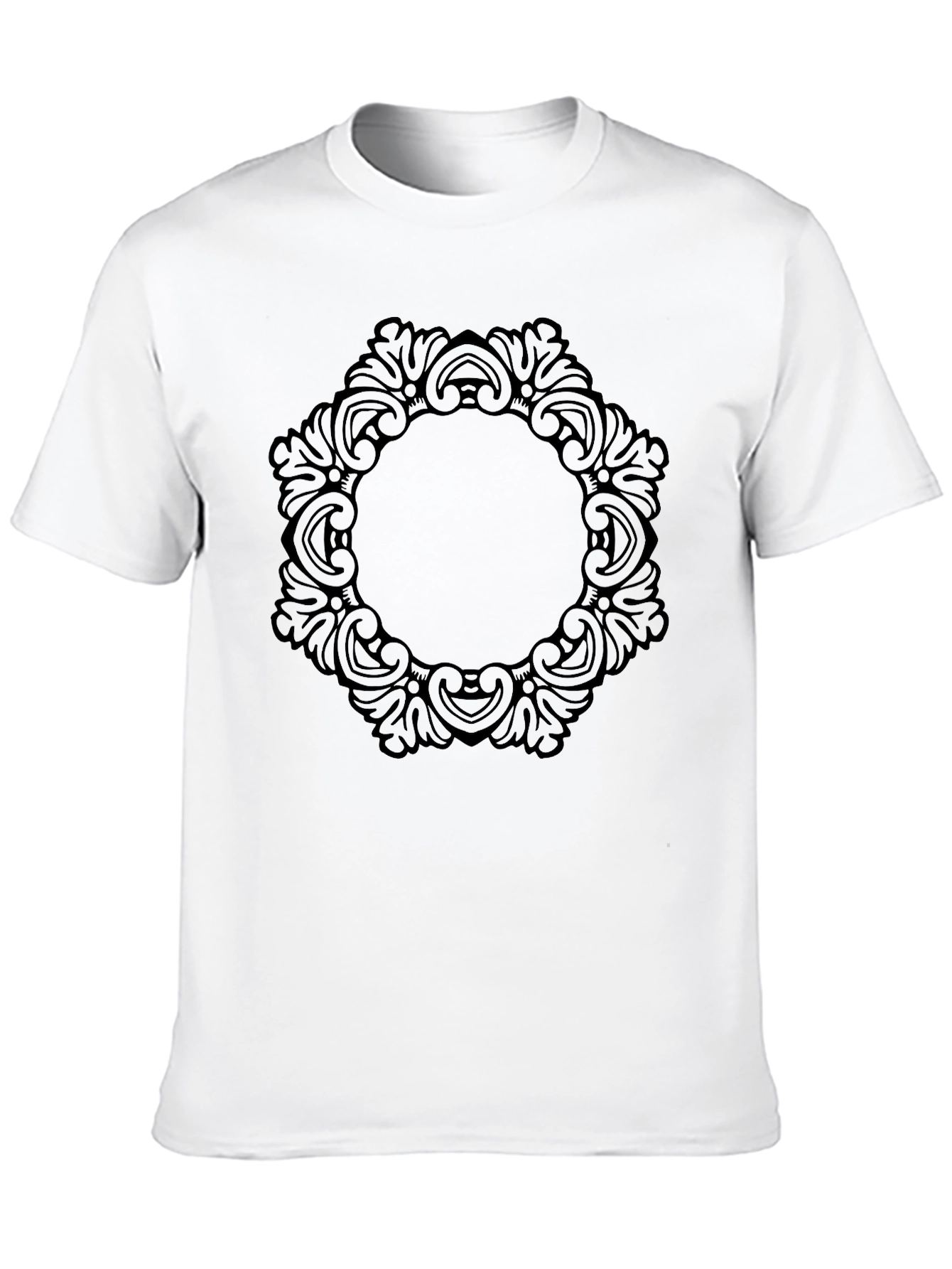 Ornate Circle Design Black T-Shirt