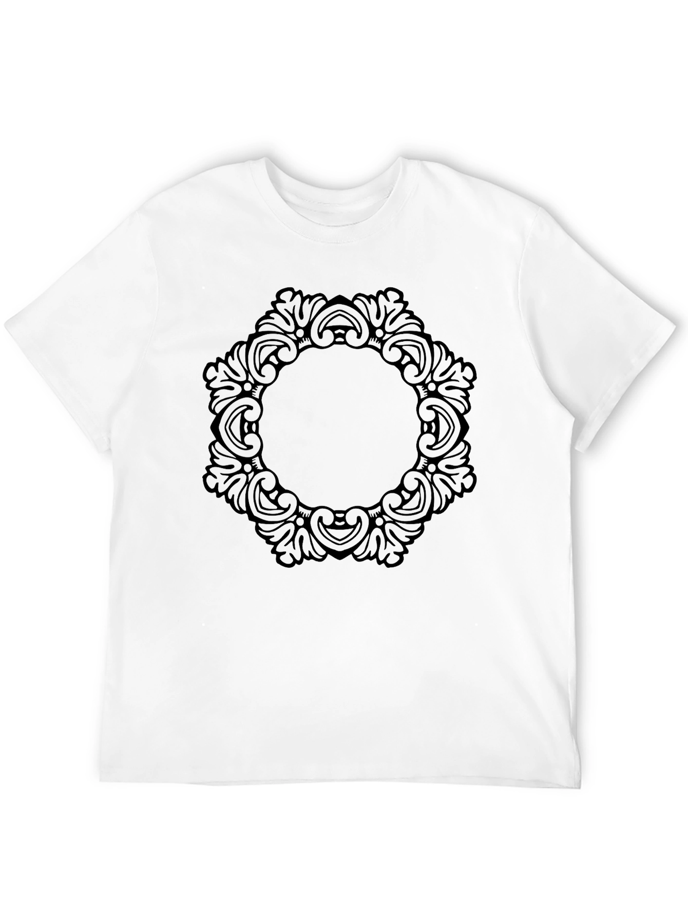 Ornate Circle Design Black T-Shirt
