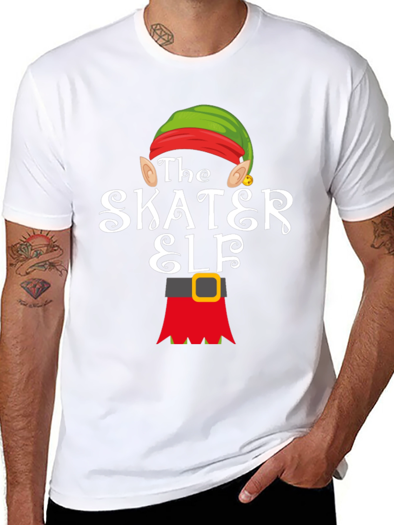 The Skater Elf T-Shirt - Holiday Fun!