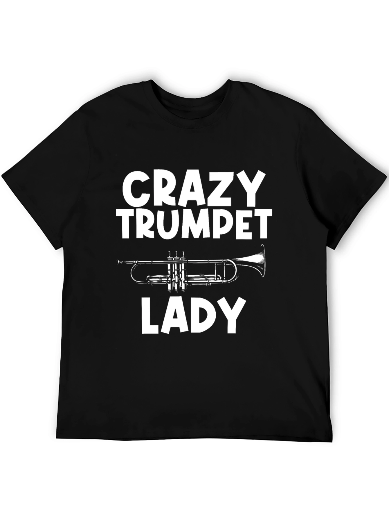 Crazy Trumpet Lady Graphic Tee - Musician T-Shirt