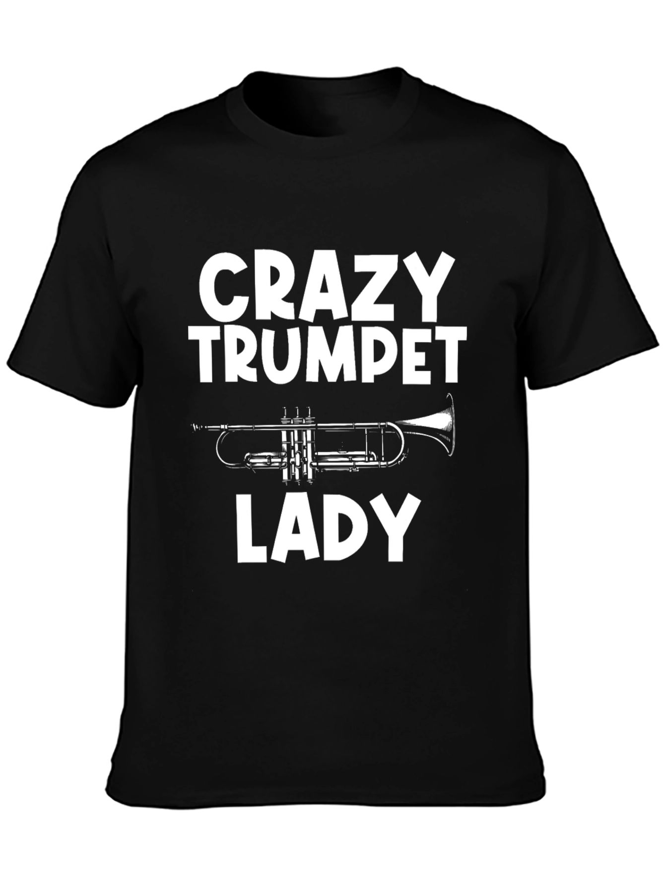 Crazy Trumpet Lady Graphic Tee - Musician T-Shirt