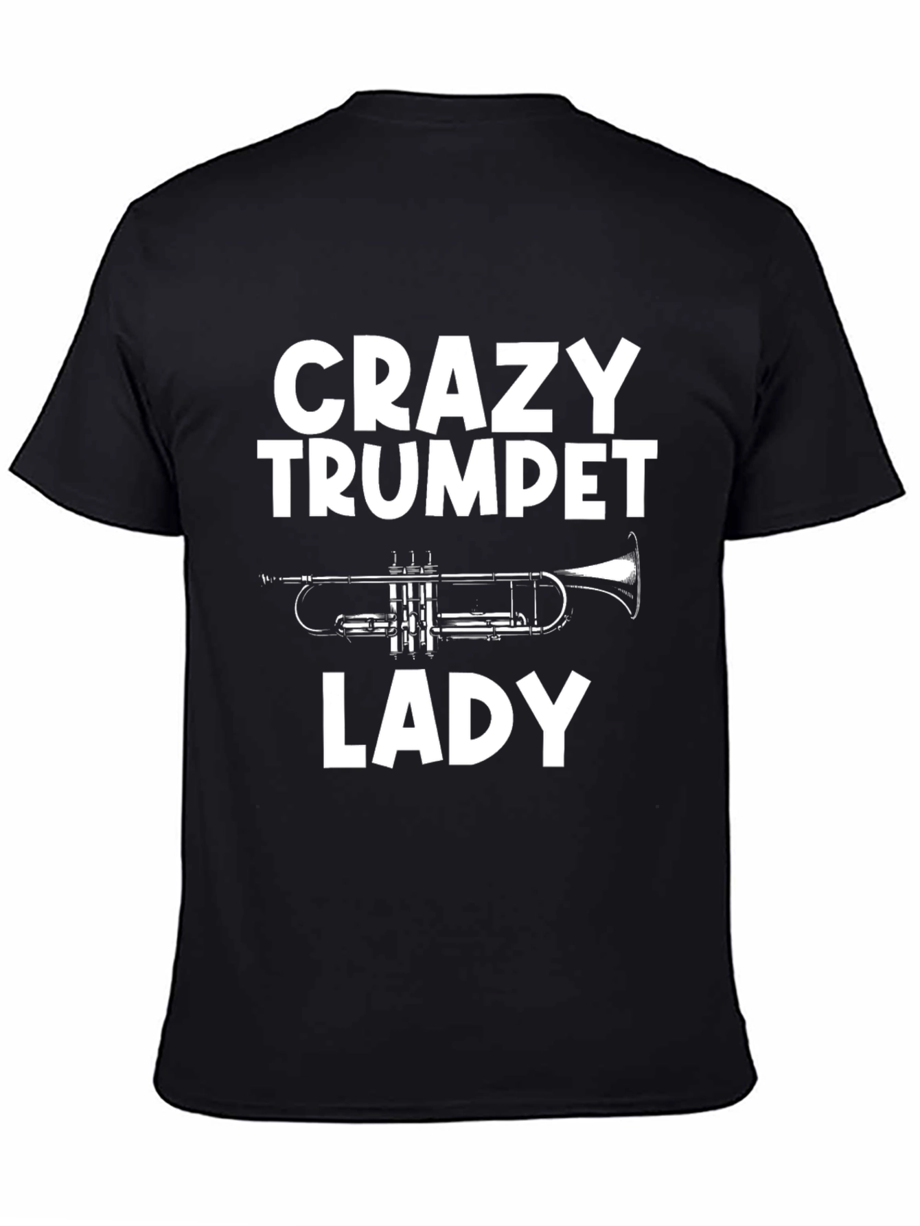 Crazy Trumpet Lady Graphic Tee - Musician T-Shirt