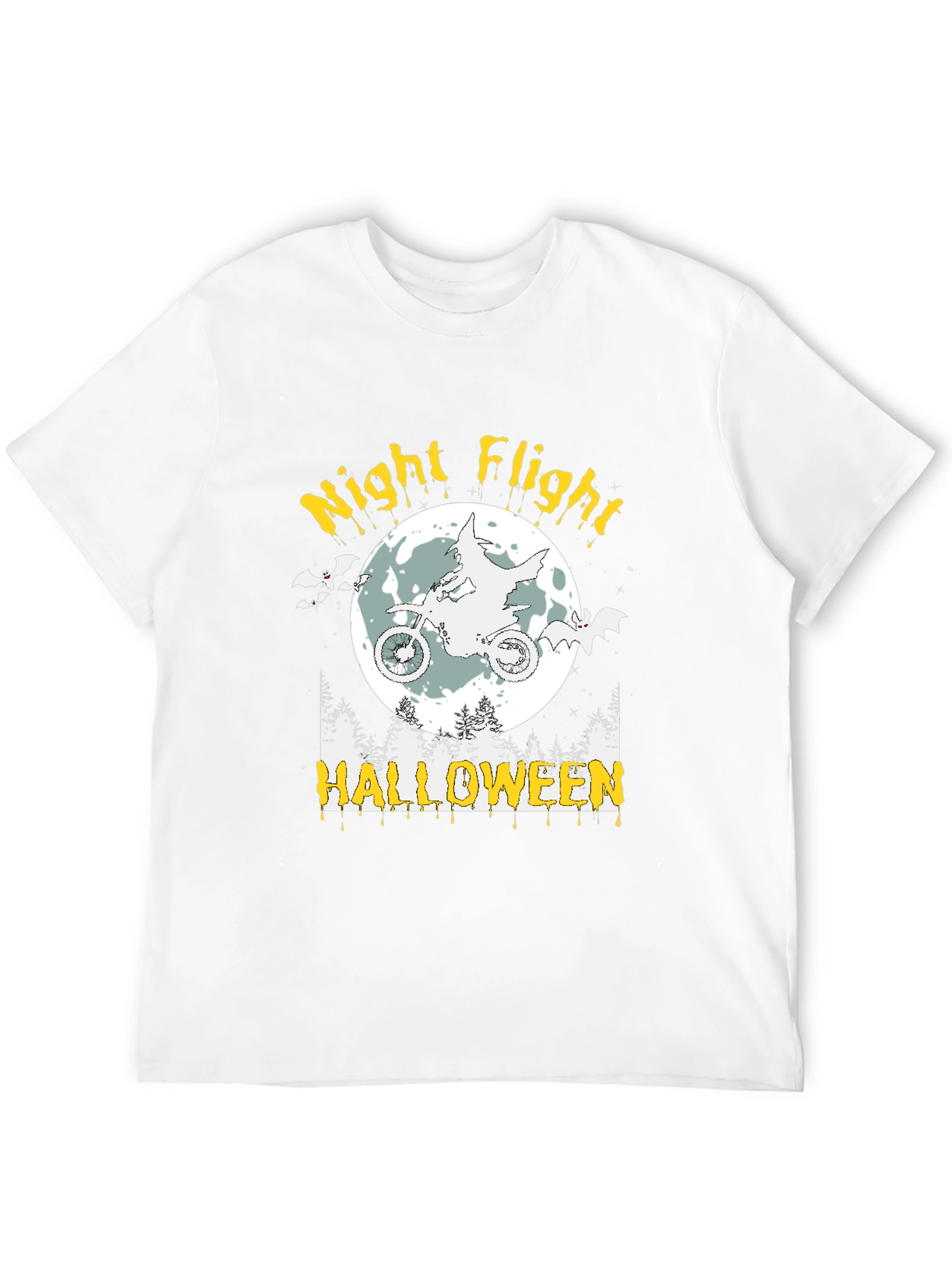 Night Flight Halloween Tee - Spooky Motorcycle Rider
