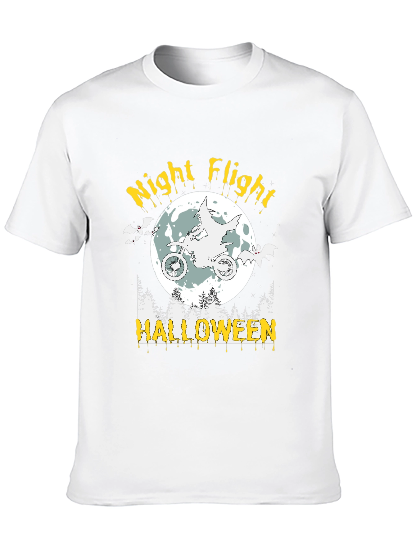 Night Flight Halloween Tee - Spooky Motorcycle Rider