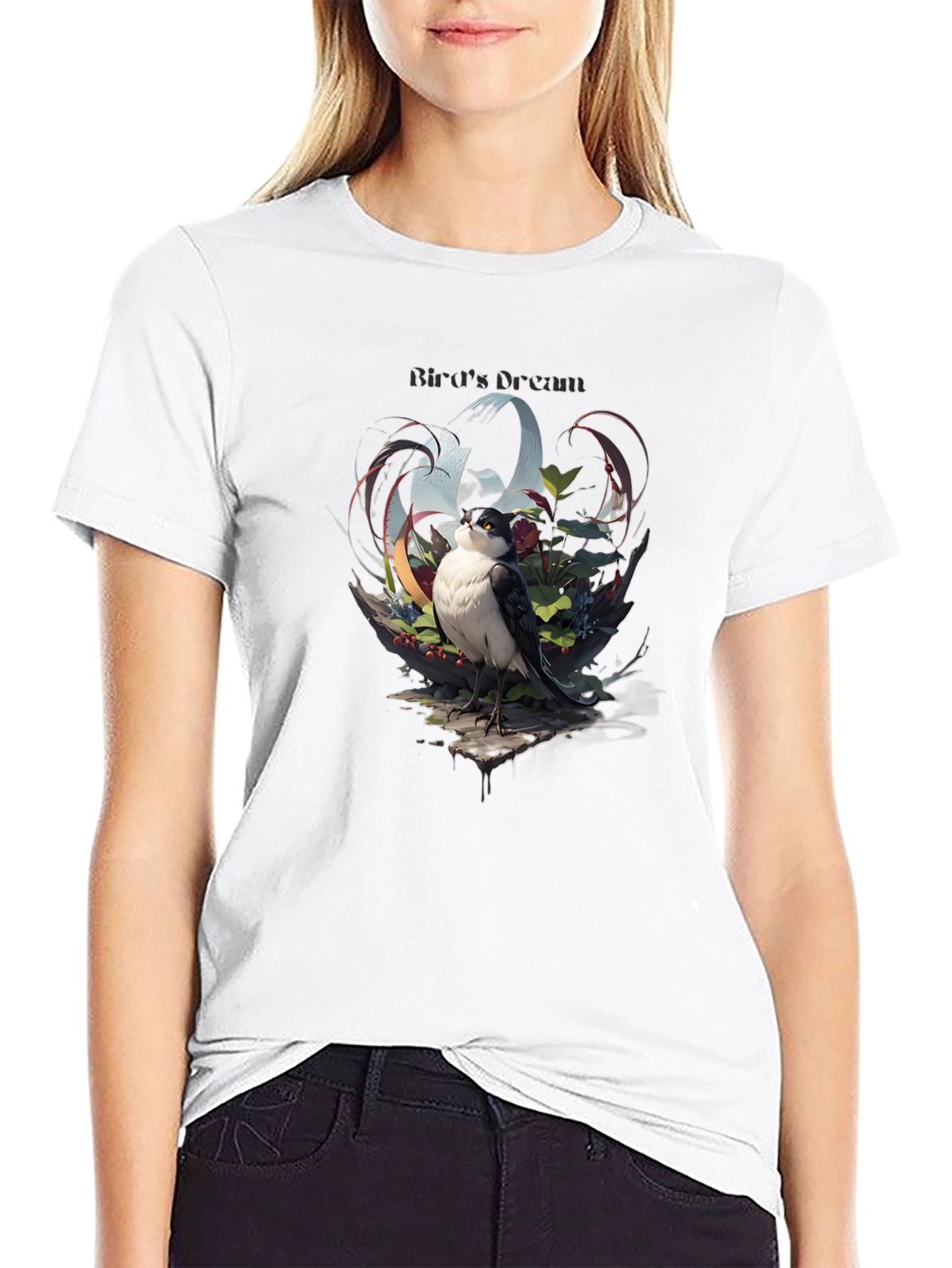Birds Dream Graphic Tee - Stylish Nature Design