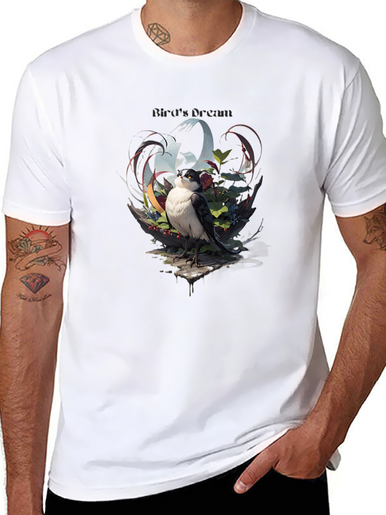 Birds Dream Graphic Tee - Stylish Nature Design