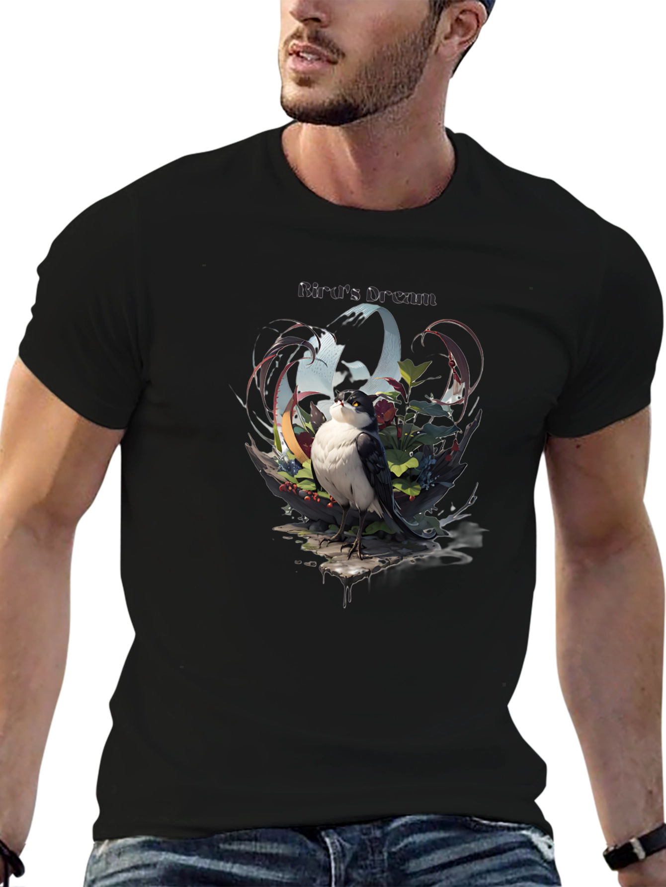 Birds Dream Graphic Tee - Stylish Nature Design