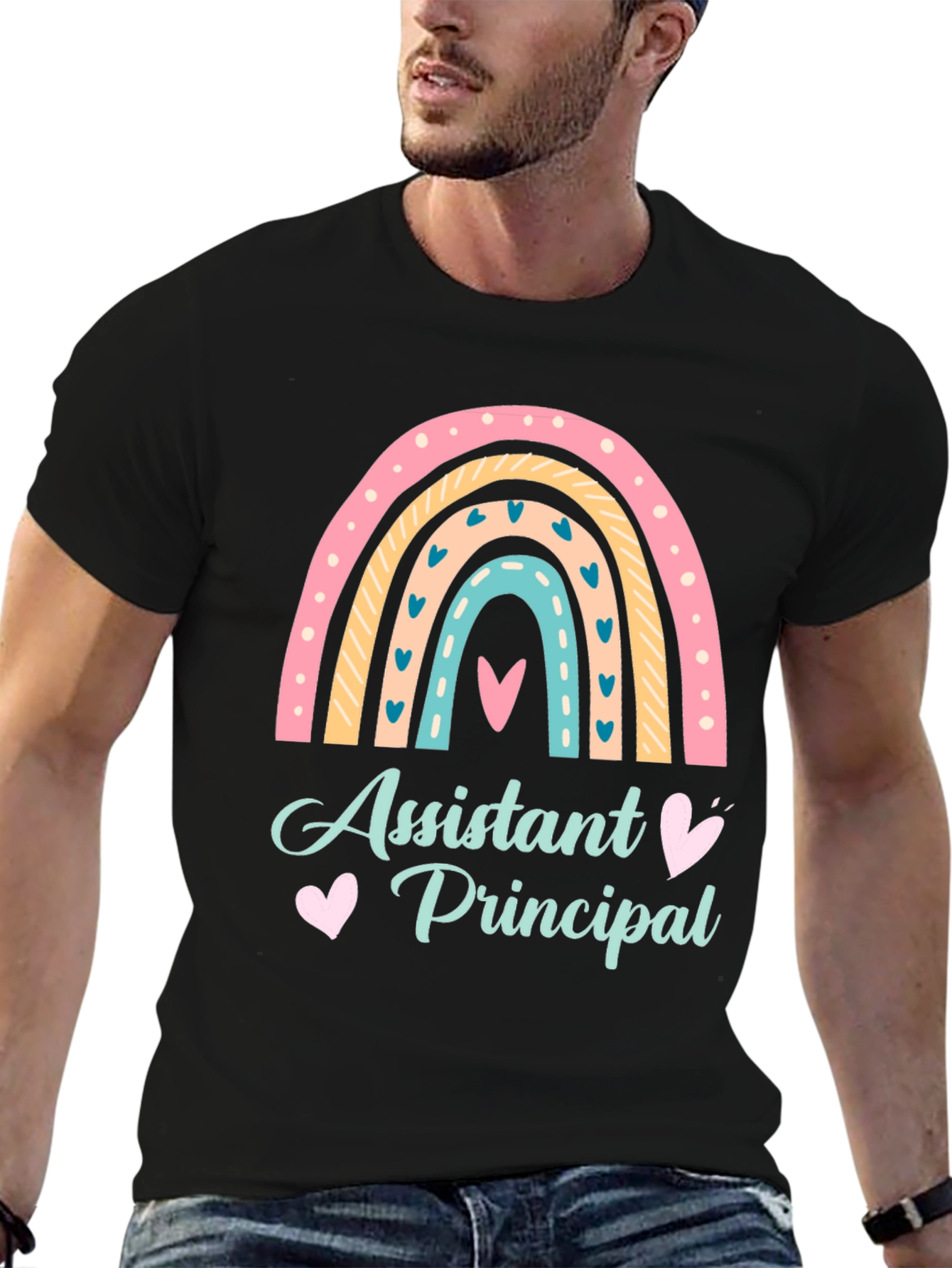 Assistant Principal Rainbow Graphic T-Shirt