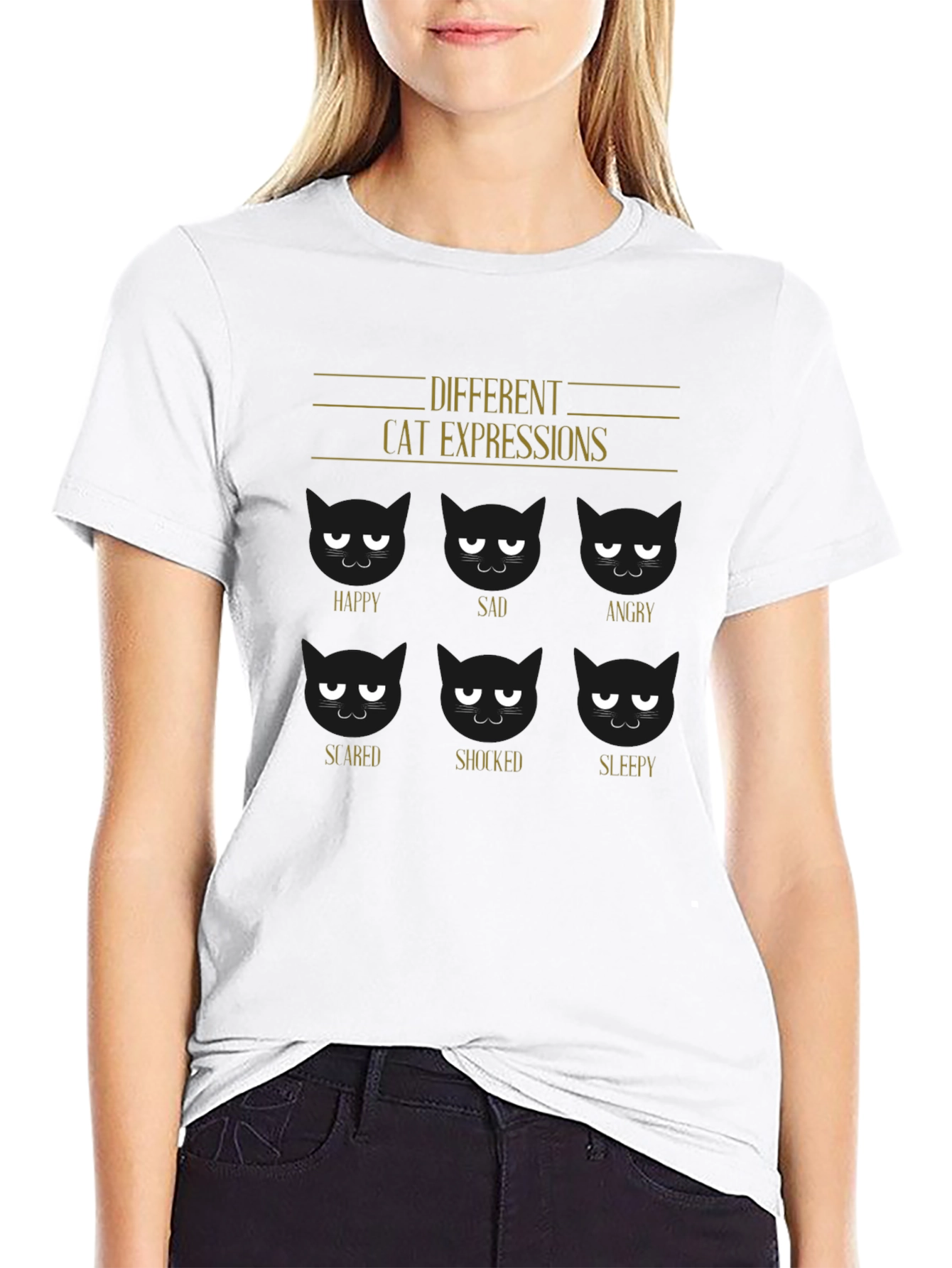 Cat Expressions Graphic Tee