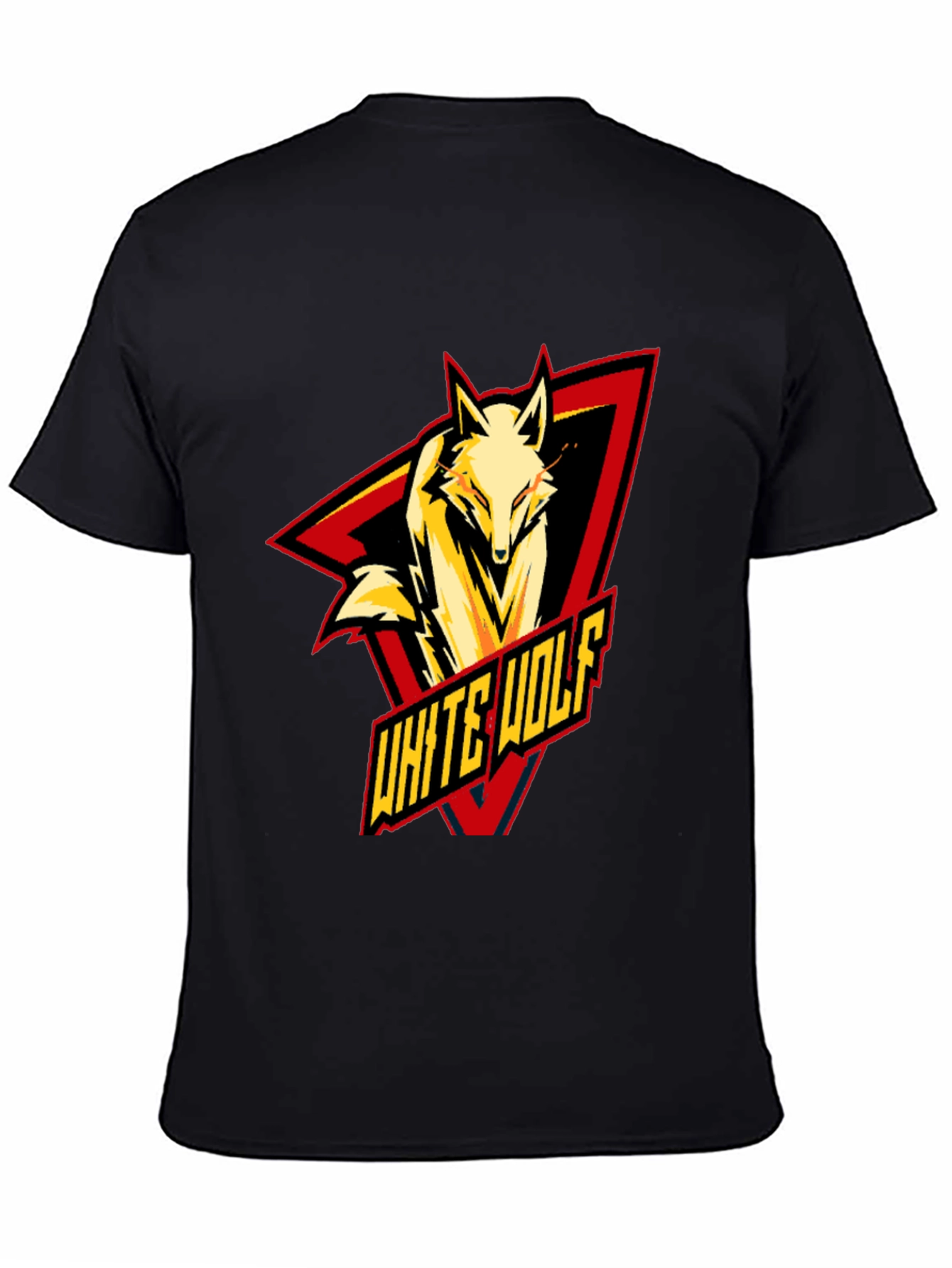 White Wolf Graphic T-Shirt - Black