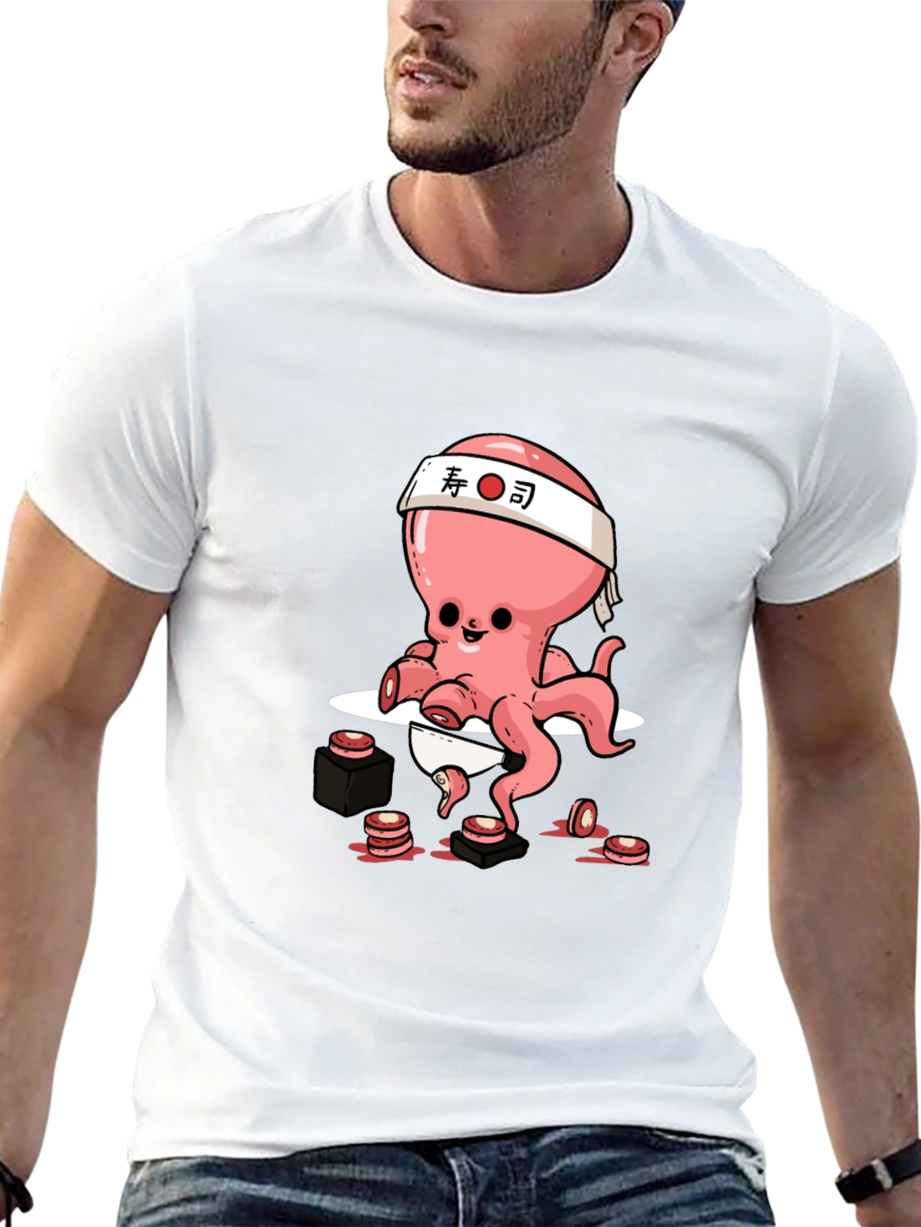 Sushi Chef Octopus Black T-shirt