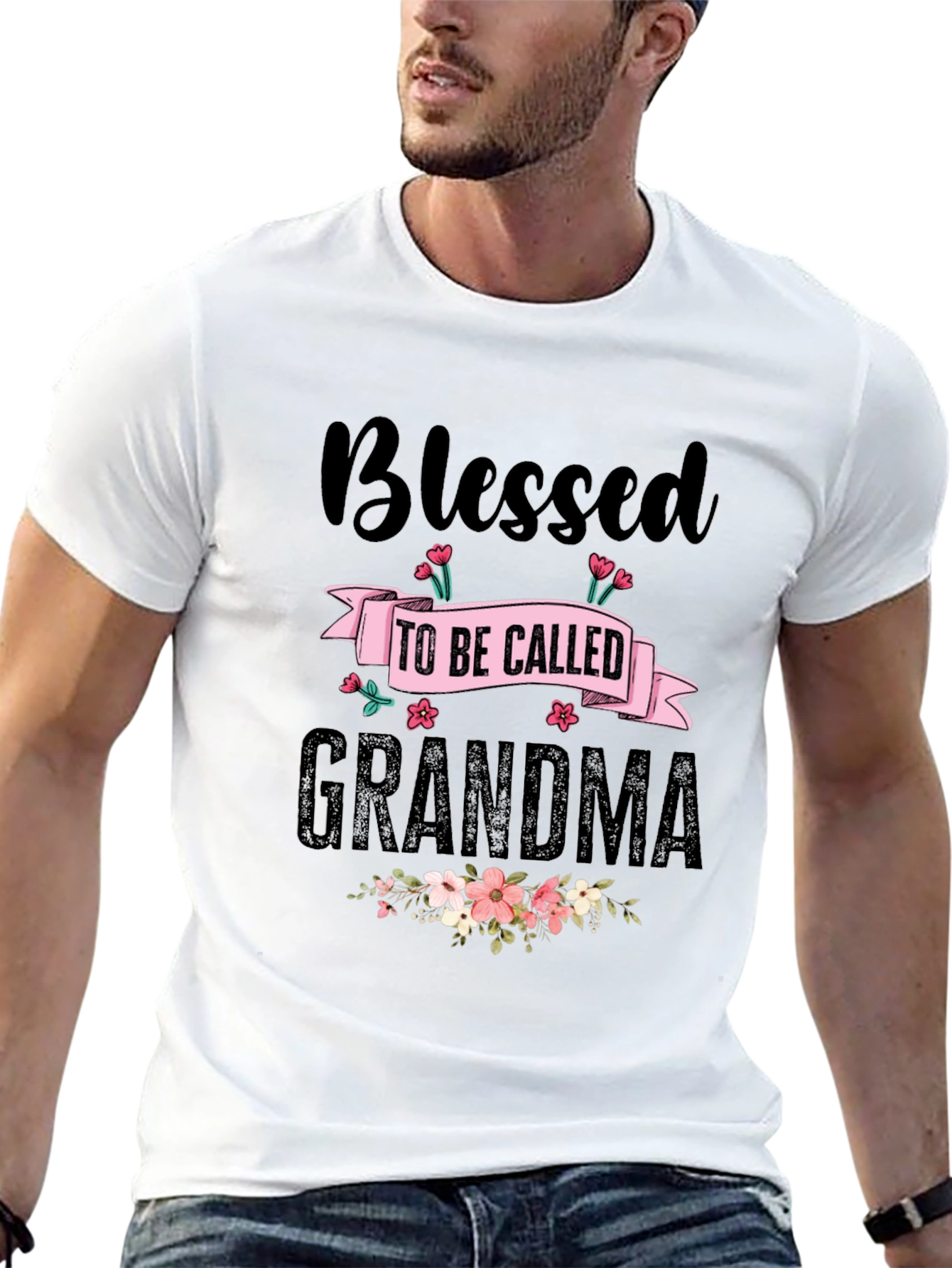 Blessed Grandma T-Shirt - Floral Design