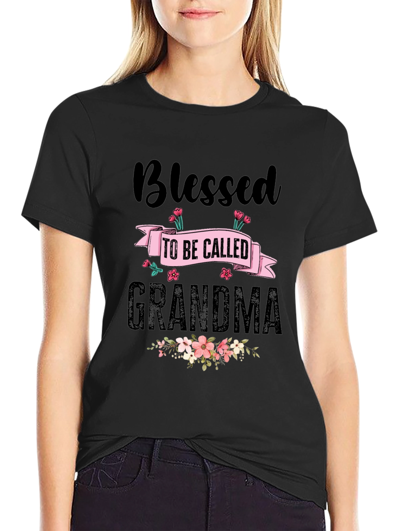 Blessed Grandma T-Shirt - Floral Design