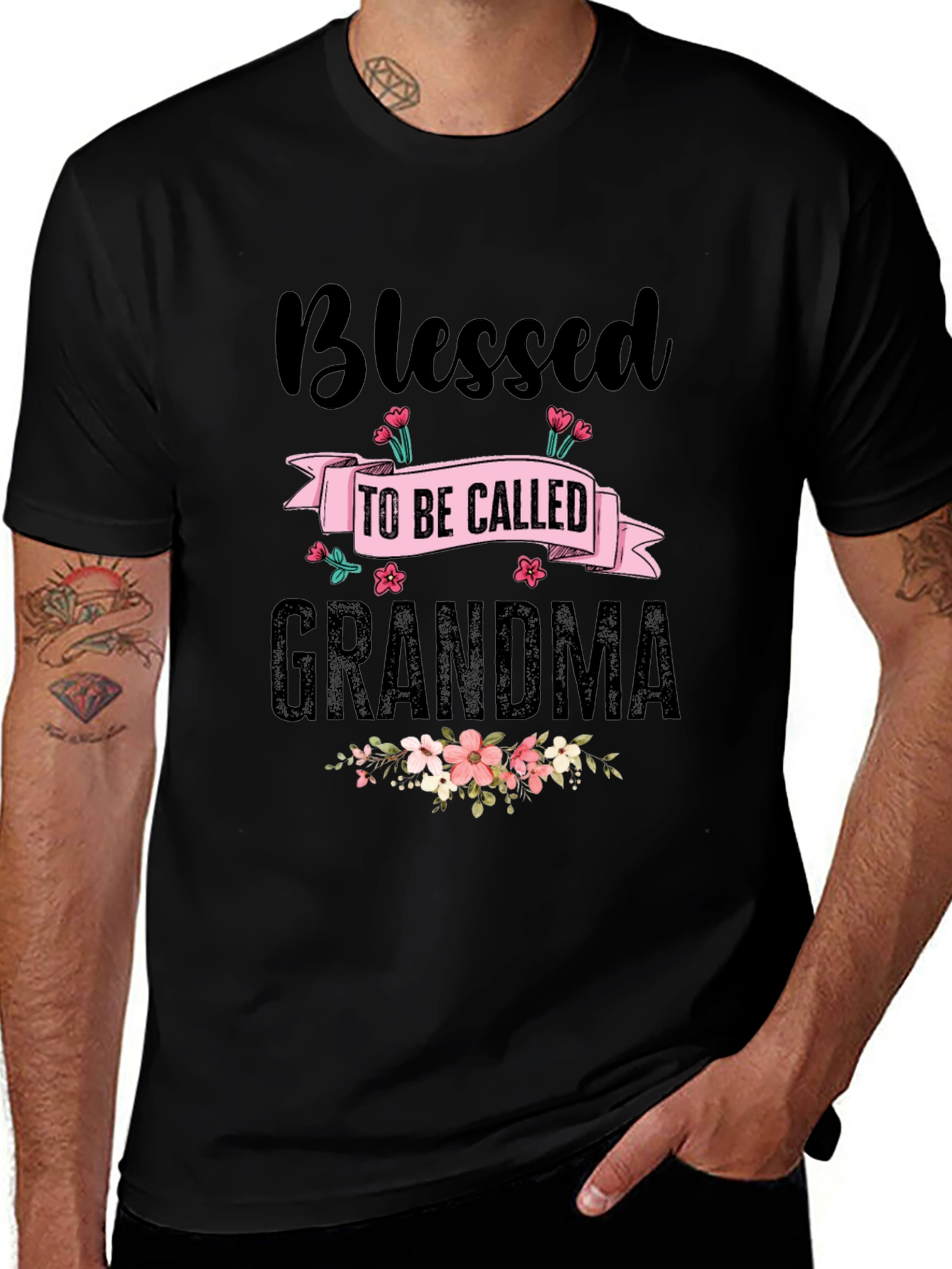 Blessed Grandma T-Shirt - Floral Design