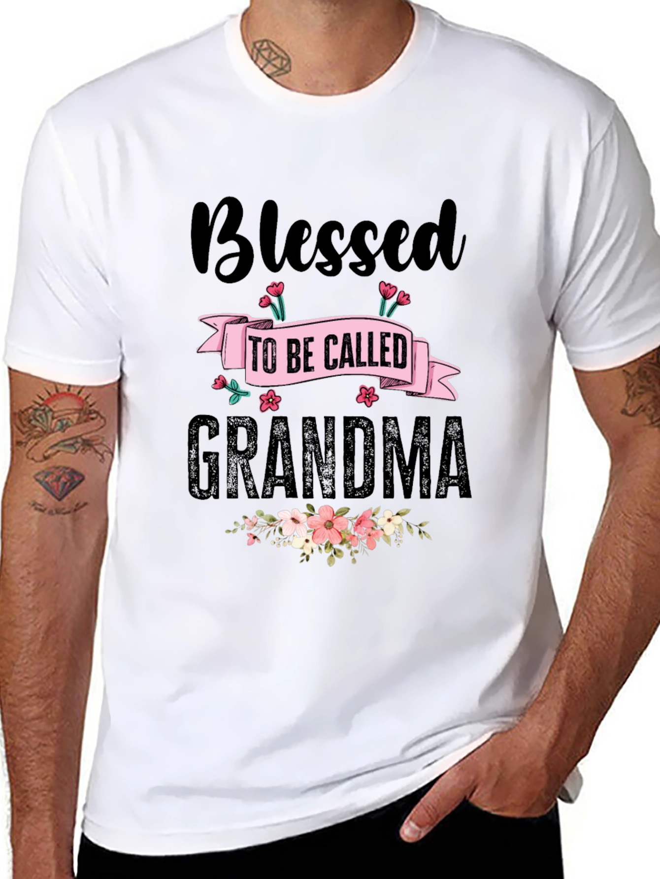 Blessed Grandma T-Shirt - Floral Design