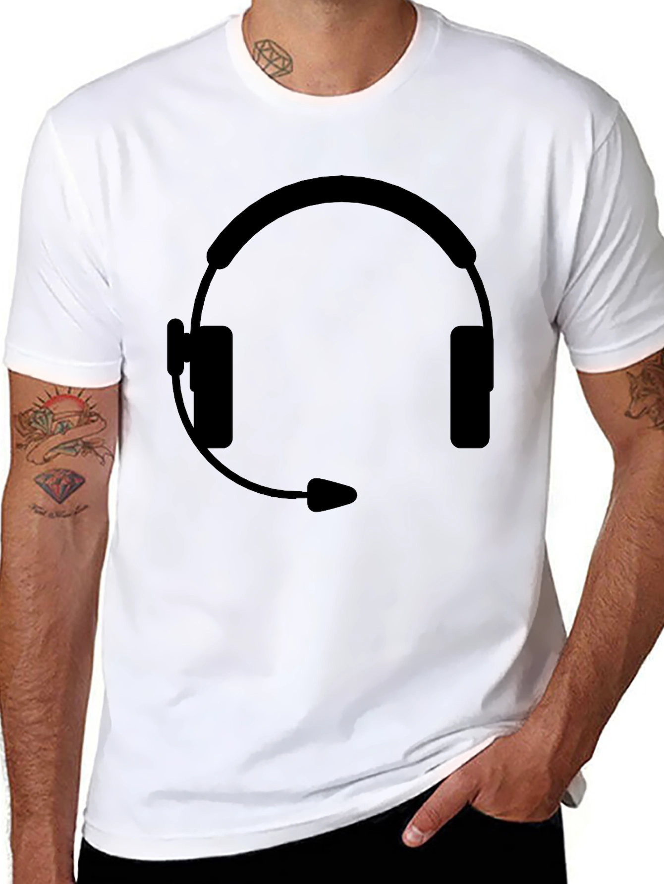 Headset Graphic Black T-Shirt