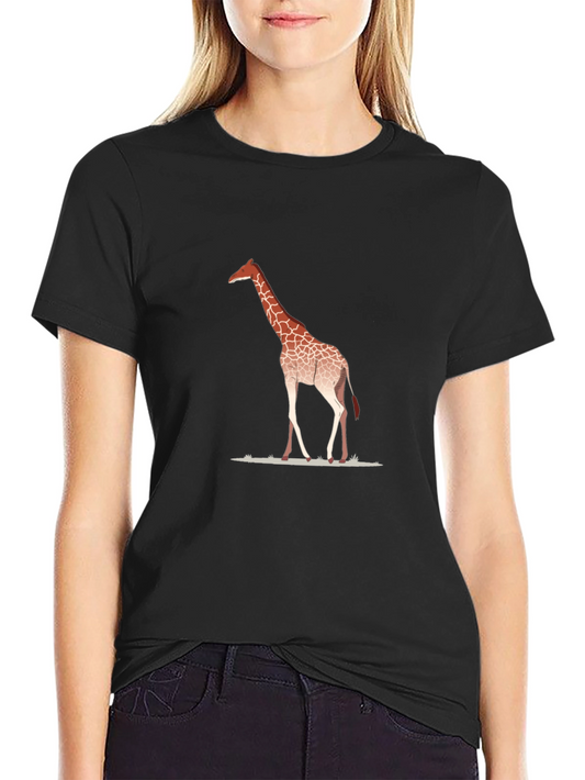 Giraffe Graphic Print Black T-Shirt