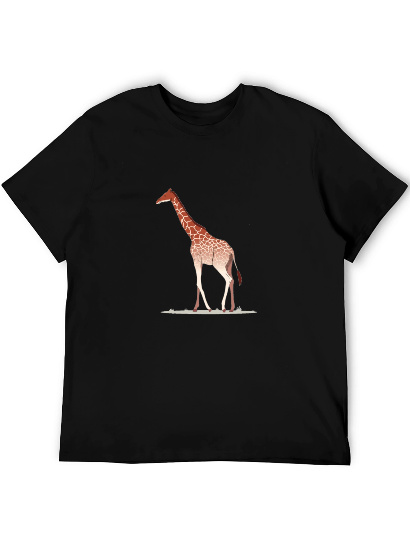 Giraffe Graphic Print Black T-Shirt