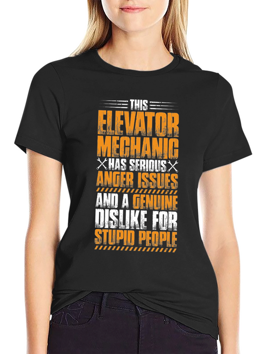 Elevator Mechanic Anger Issues Graphic T-Shirt