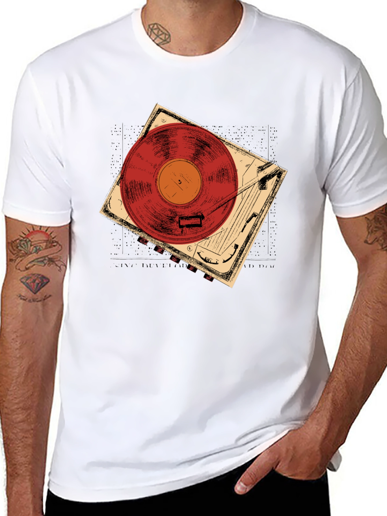 Retro Record Player Graphic Tee