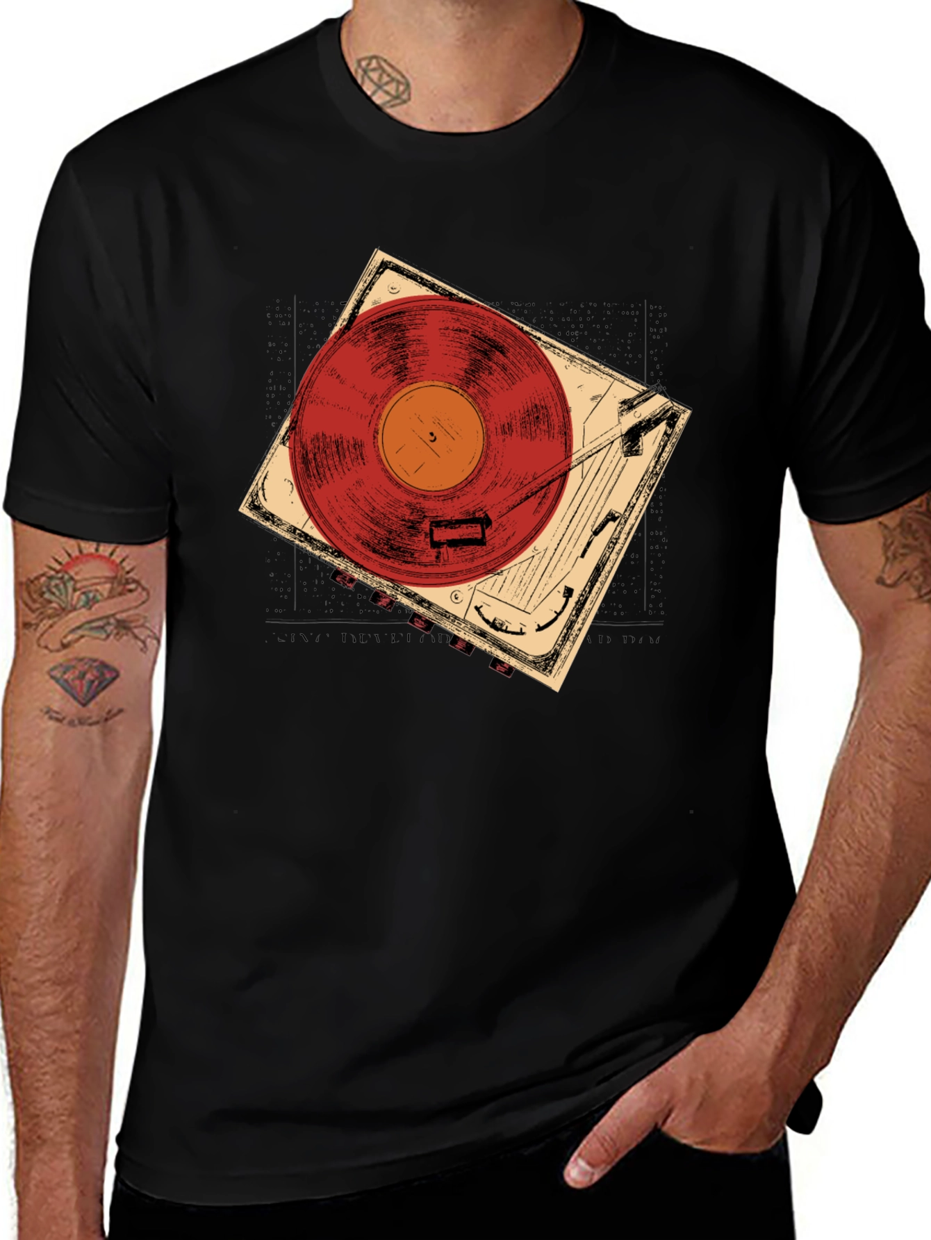 Retro Record Player Graphic Tee