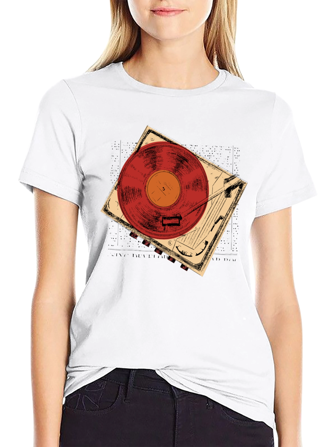 Retro Record Player Graphic Tee