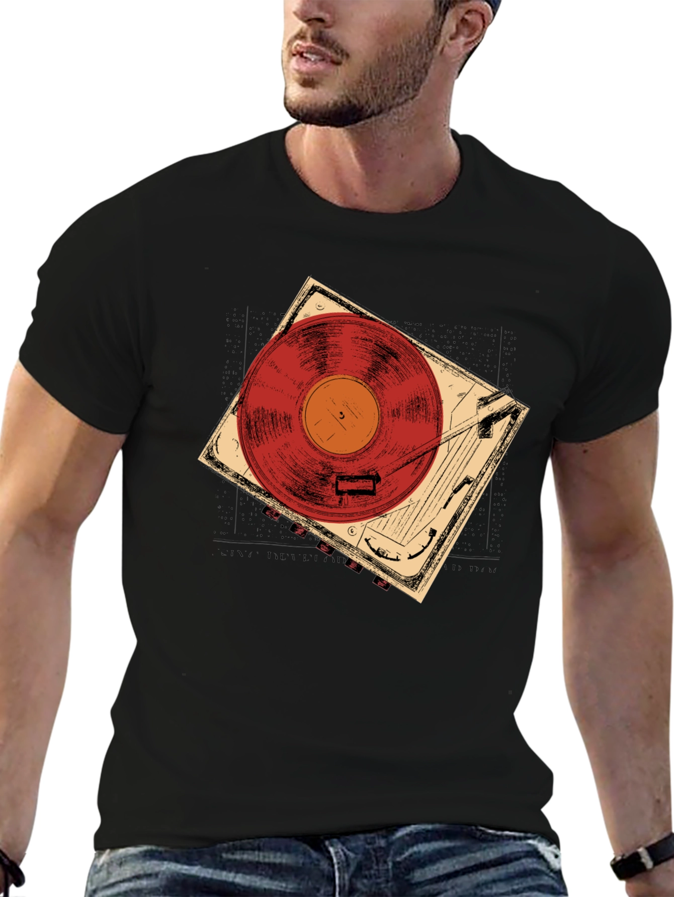 Retro Record Player Graphic Tee