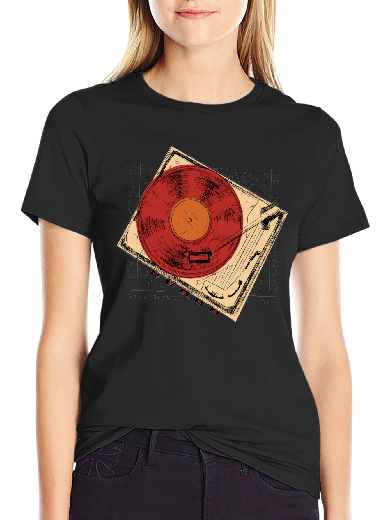 Retro Record Player Graphic Tee