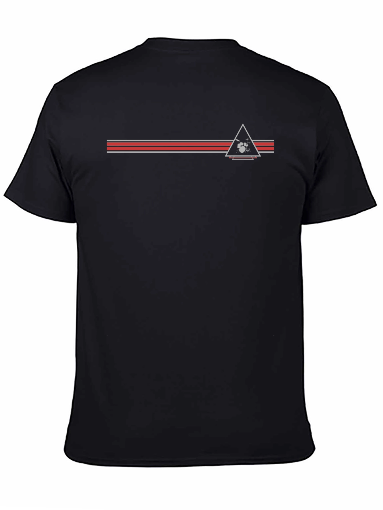 Modern Triangle Drum Set Graphic Tee - Black