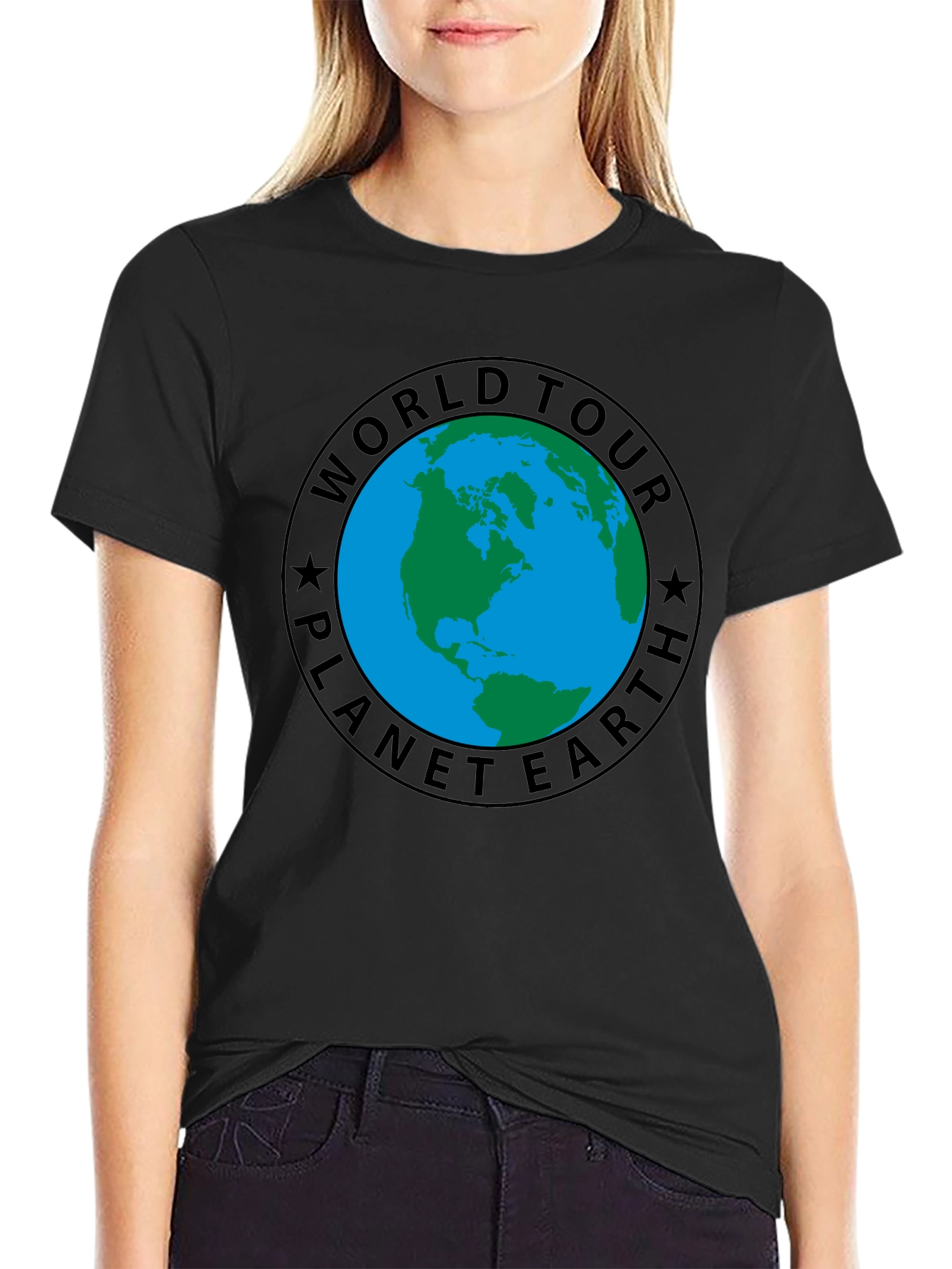 Planet Earth World Tour Black T-Shirt