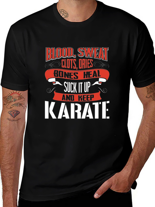 Karate T-Shirt: Blood Sweat and Bones Graphic Tee
