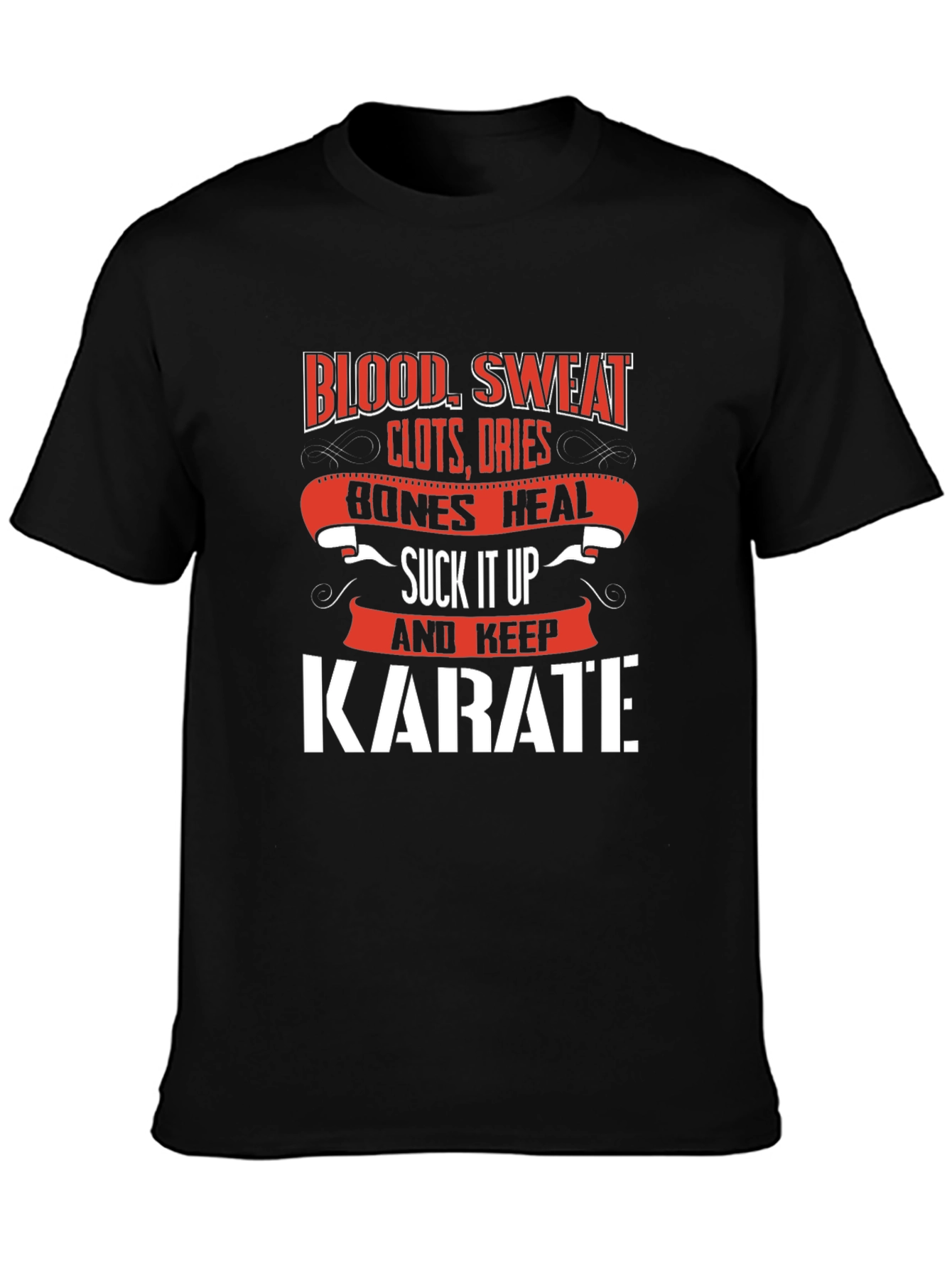 Karate T-Shirt: Blood Sweat and Bones Graphic Tee