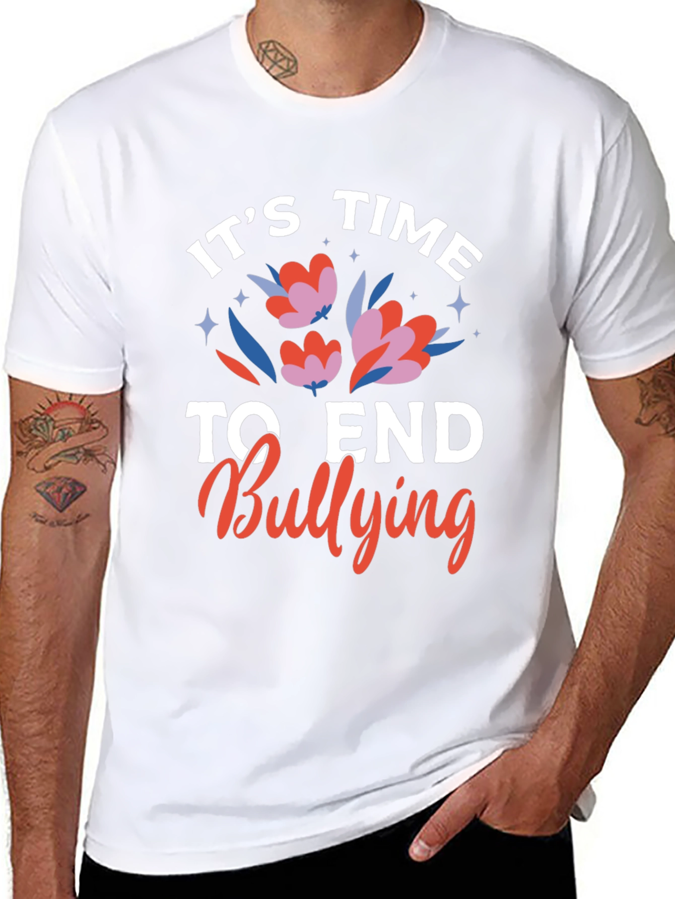 End Bullying Tee - Floral Design