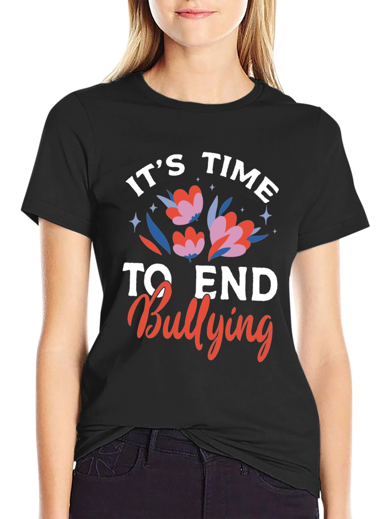 End Bullying Tee - Floral Design