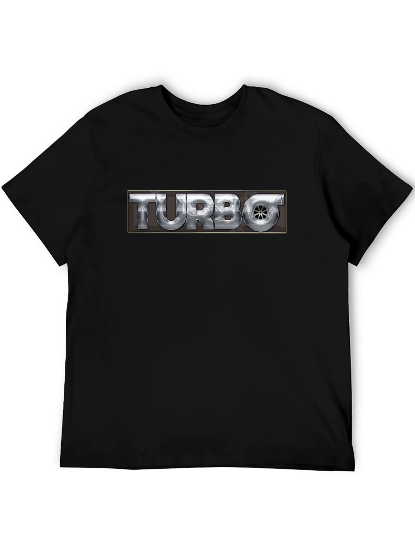 Turbo Graphic Print Black T-Shirt