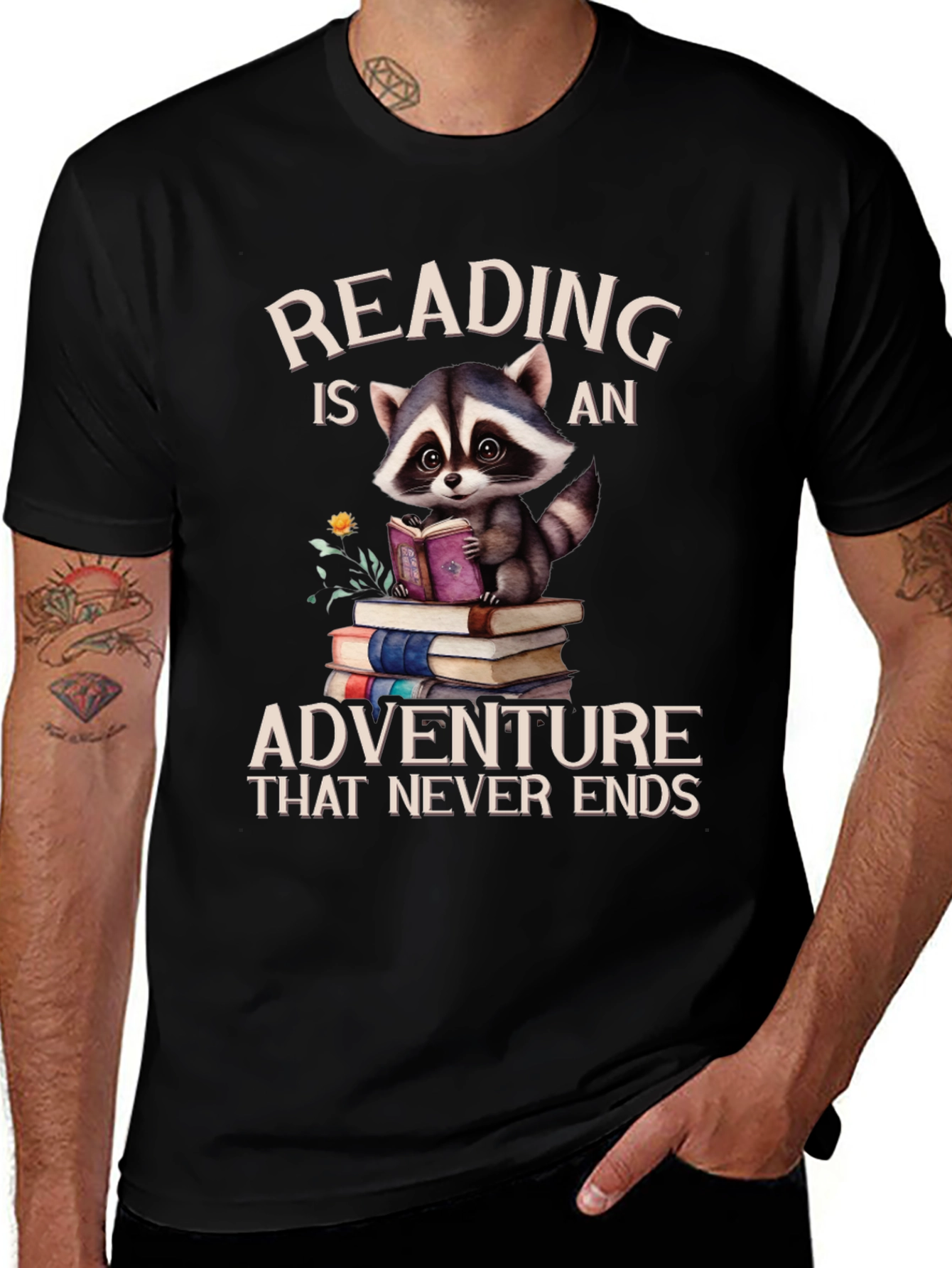 Reading Raccoon T-Shirt: An Adventure That Never Ends!