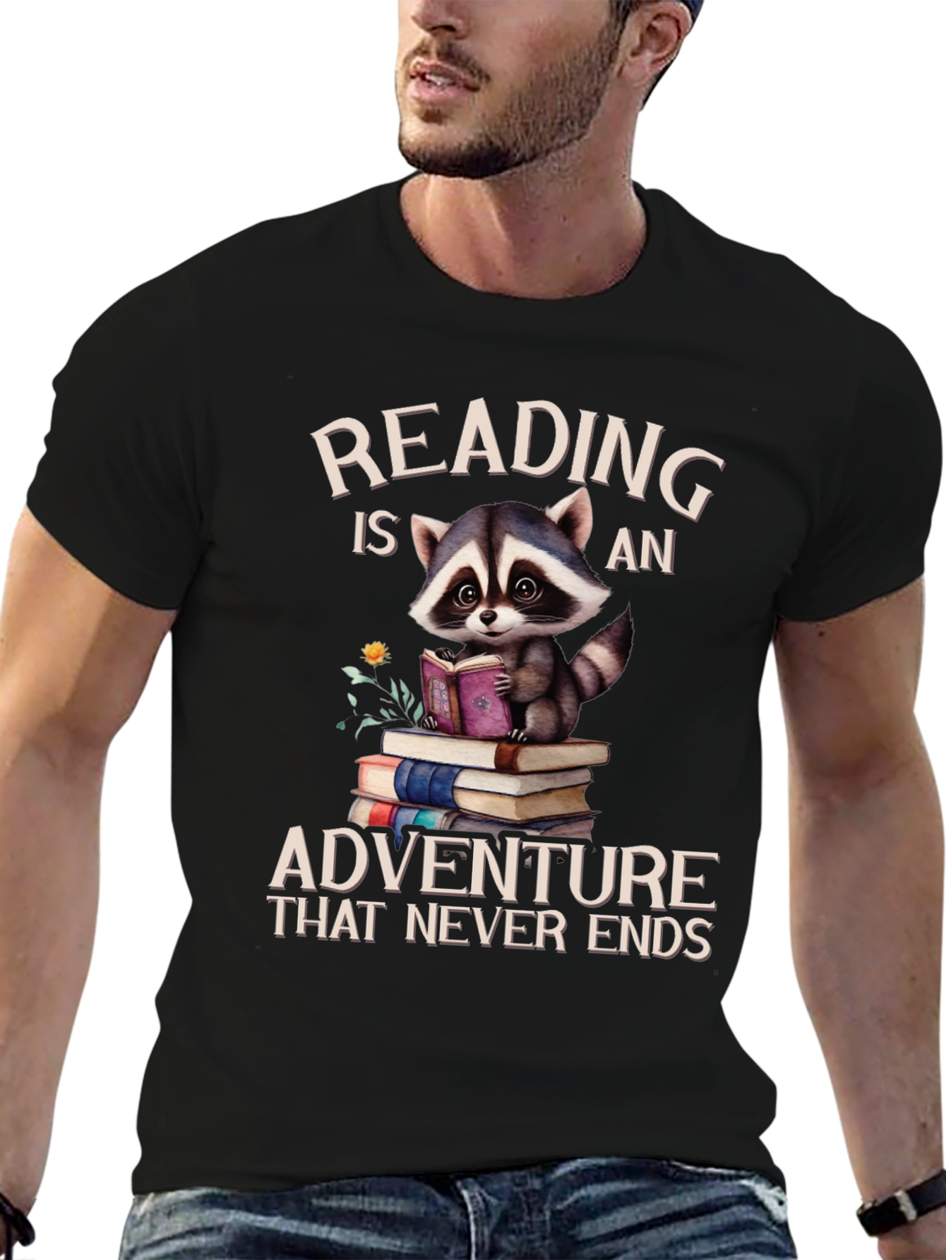 Reading Raccoon T-Shirt: An Adventure That Never Ends!