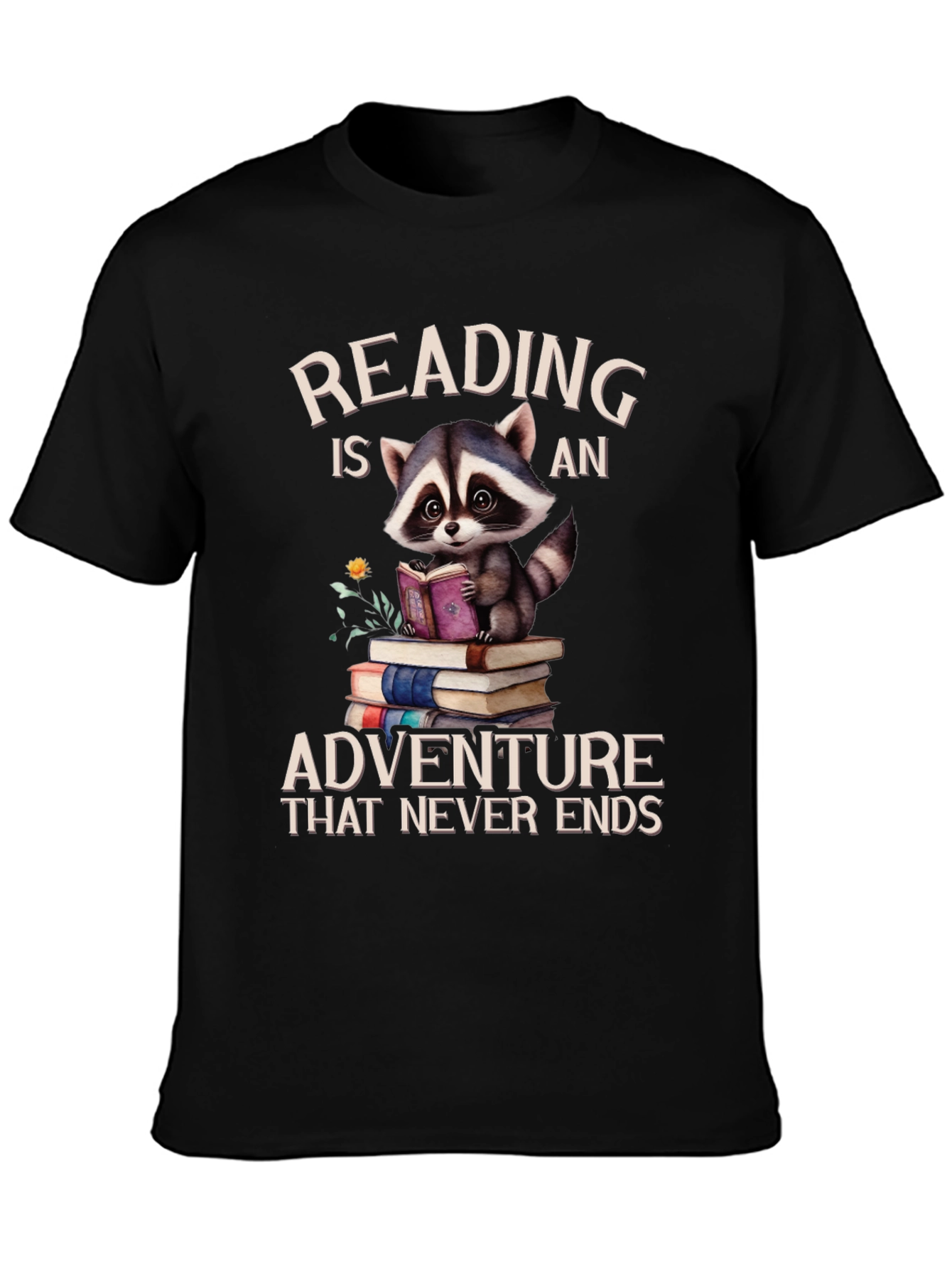 Reading Raccoon T-Shirt: An Adventure That Never Ends!
