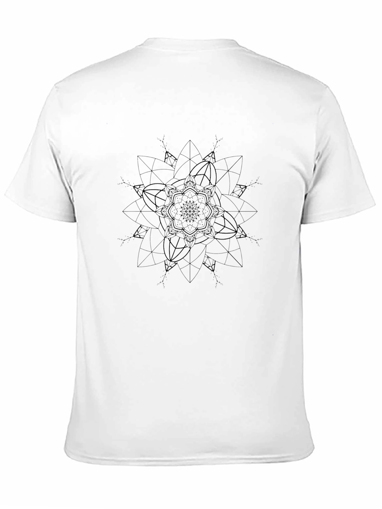 Mens Black Geometric Mandala Graphic Tee