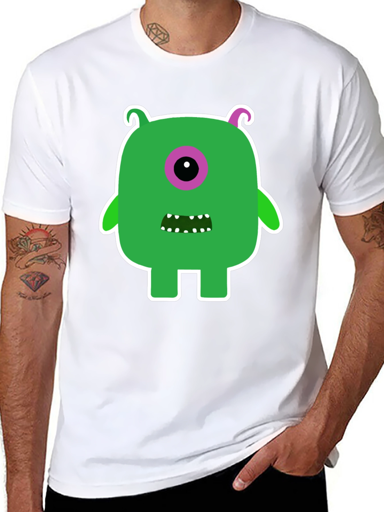 Monster Graphic Tee -  Funky One-Eyed Character