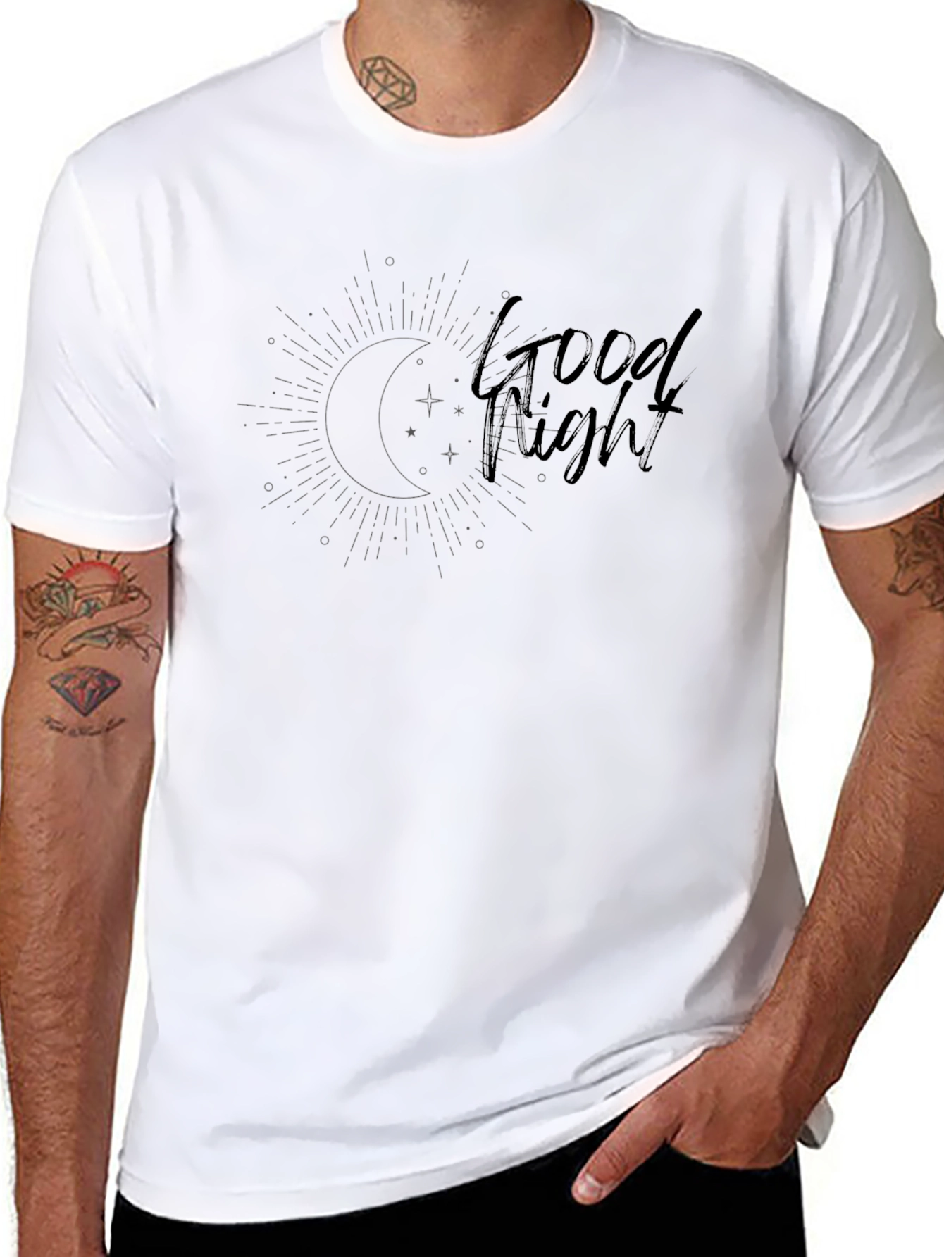 Good Night Moon & Stars Graphic T-Shirt