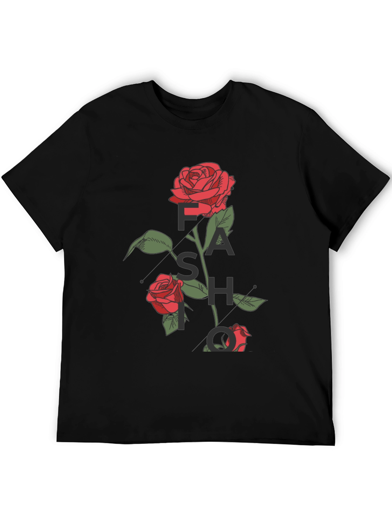 Rose Graphic Black T-Shirt