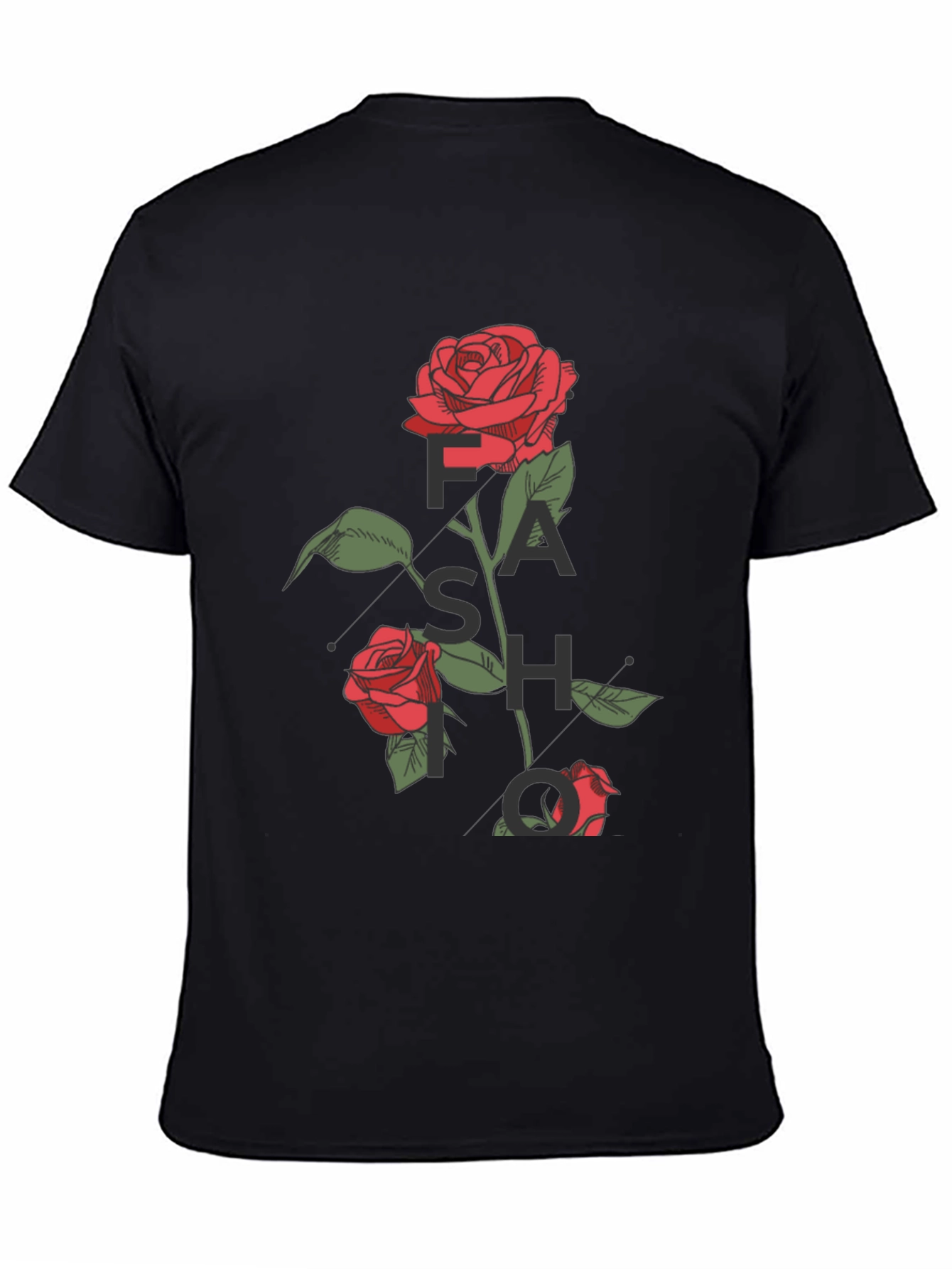 Rose Graphic Black T-Shirt