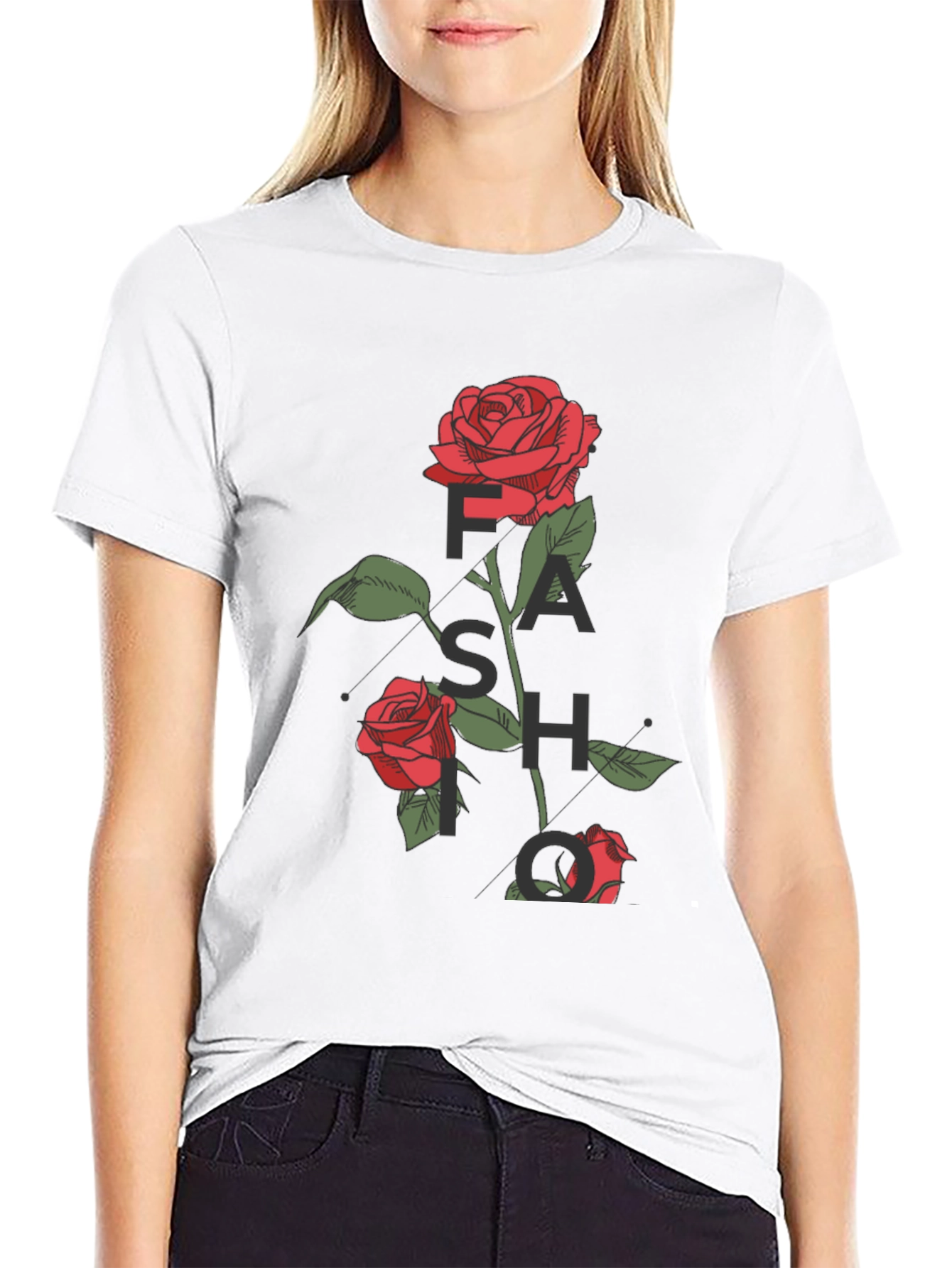 Rose Graphic Black T-Shirt