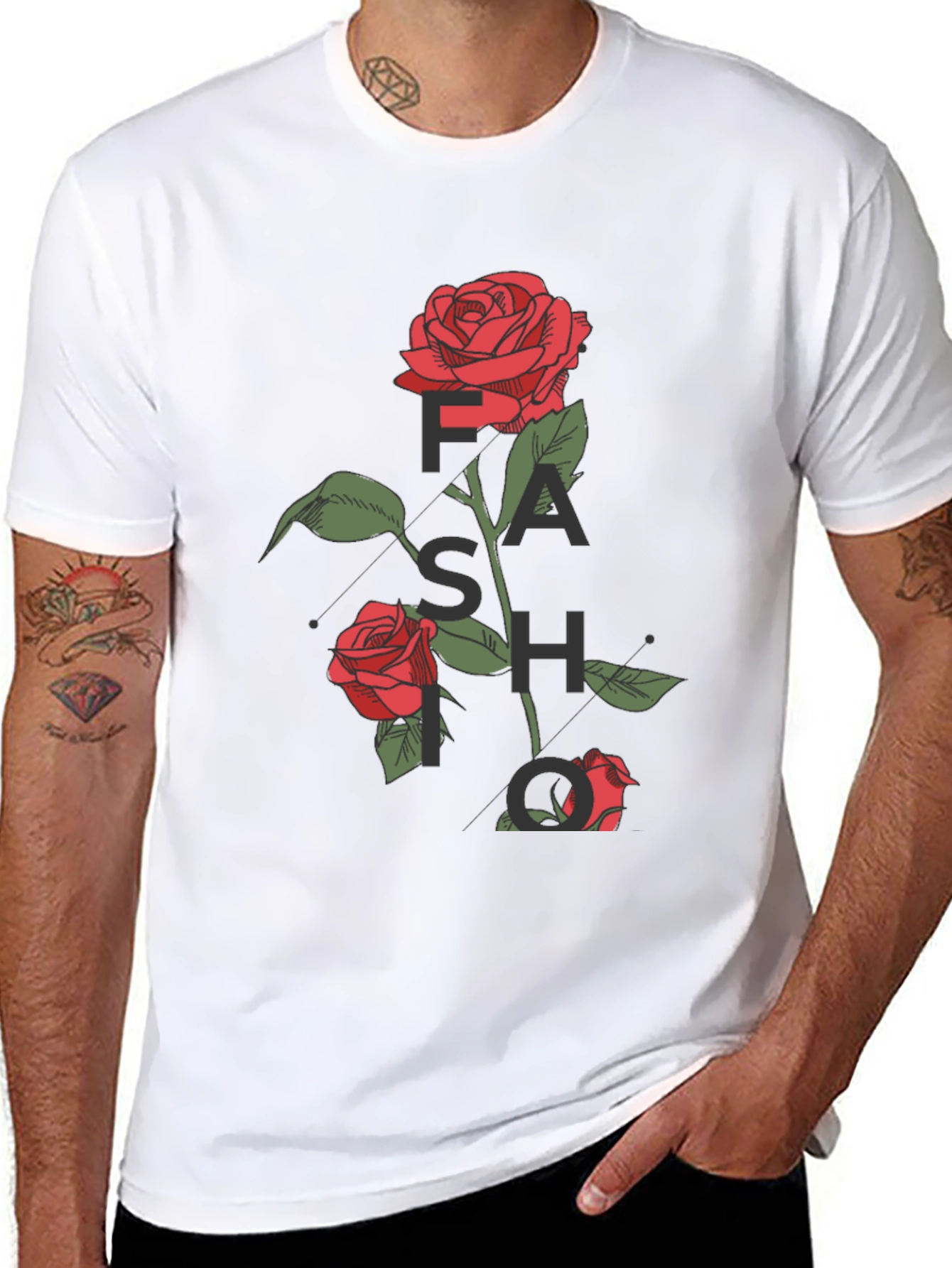 Rose Graphic Black T-Shirt