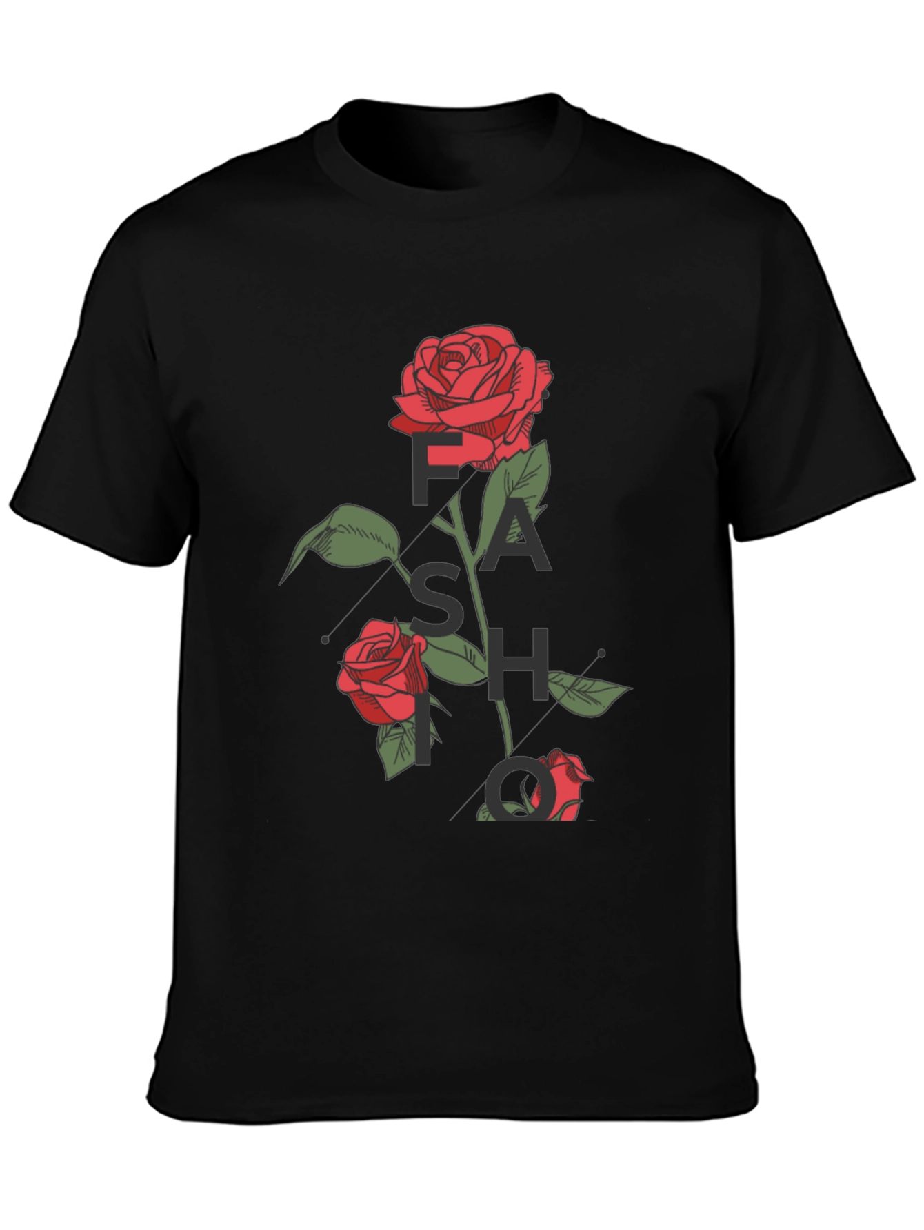 Rose Graphic Black T-Shirt