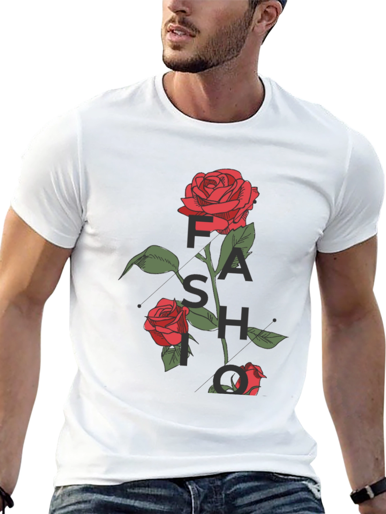 Rose Graphic Black T-Shirt